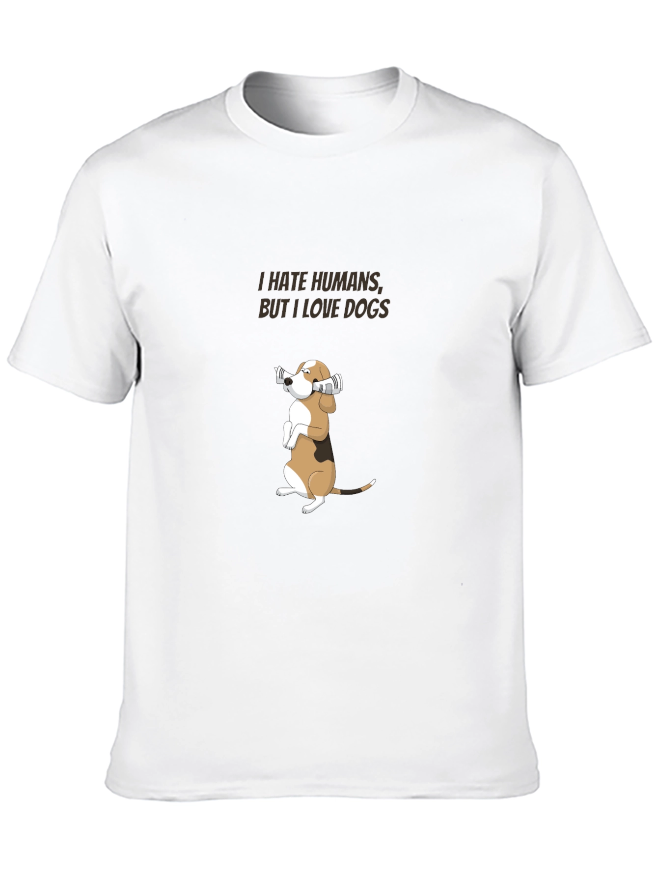 I Hate Humans But I Love Dogs Black T-Shirt