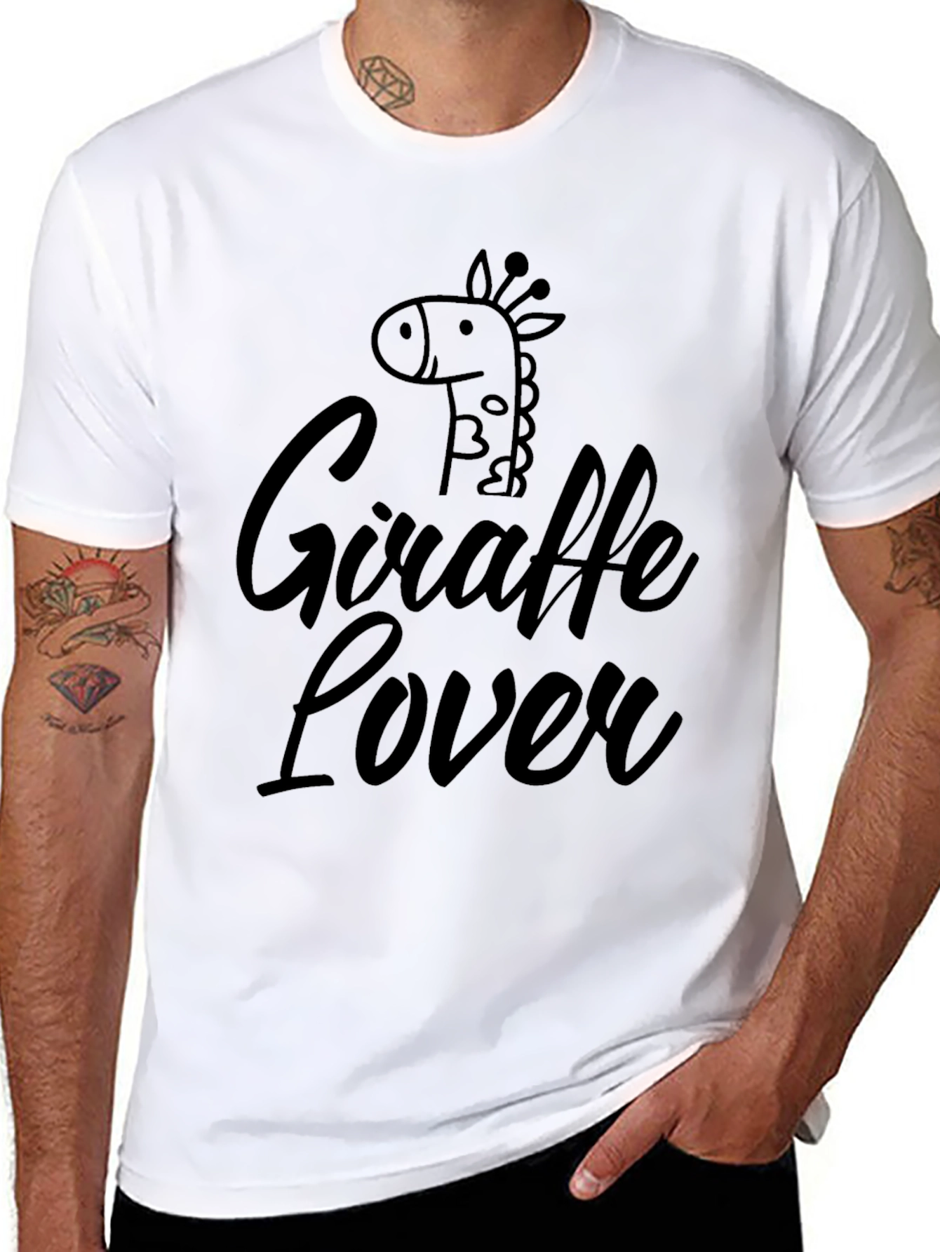 Giraffe Lover Black T-Shirt - Stylish Casual Tee