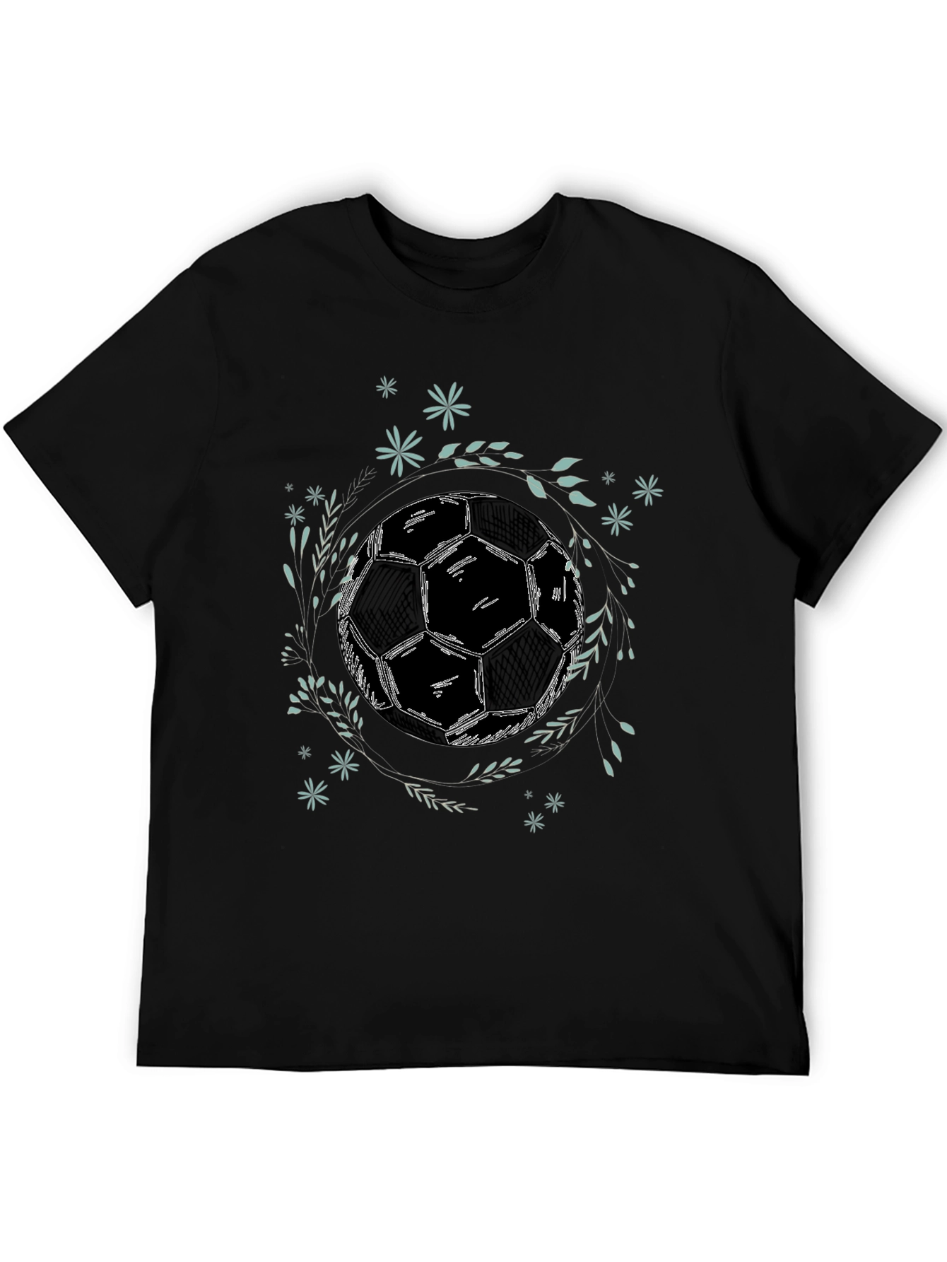 Soccer Ball Graphic Tee - Stylish Black T-Shirt