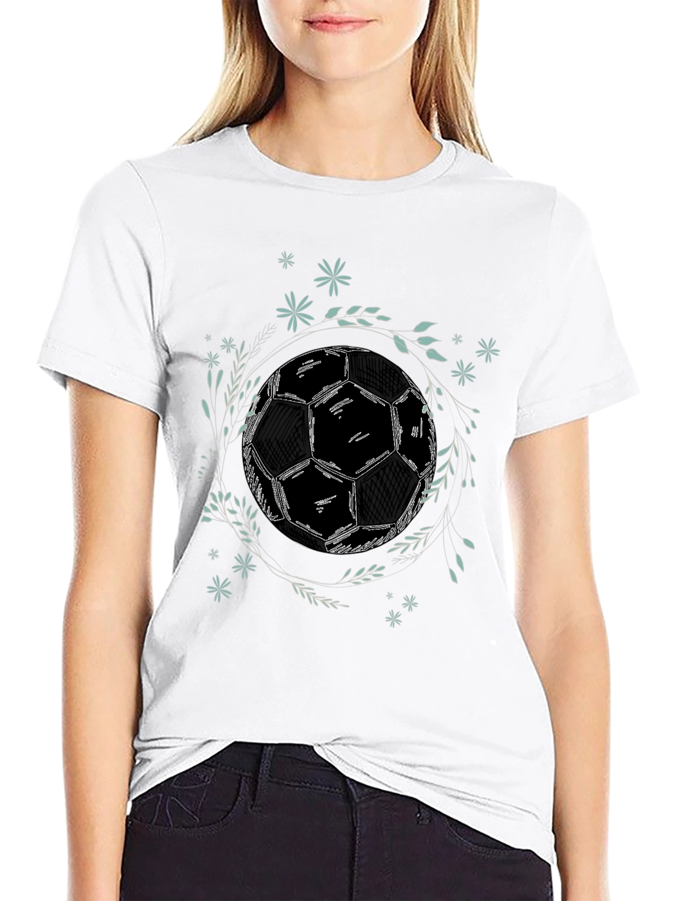 Soccer Ball Graphic Tee - Stylish Black T-Shirt