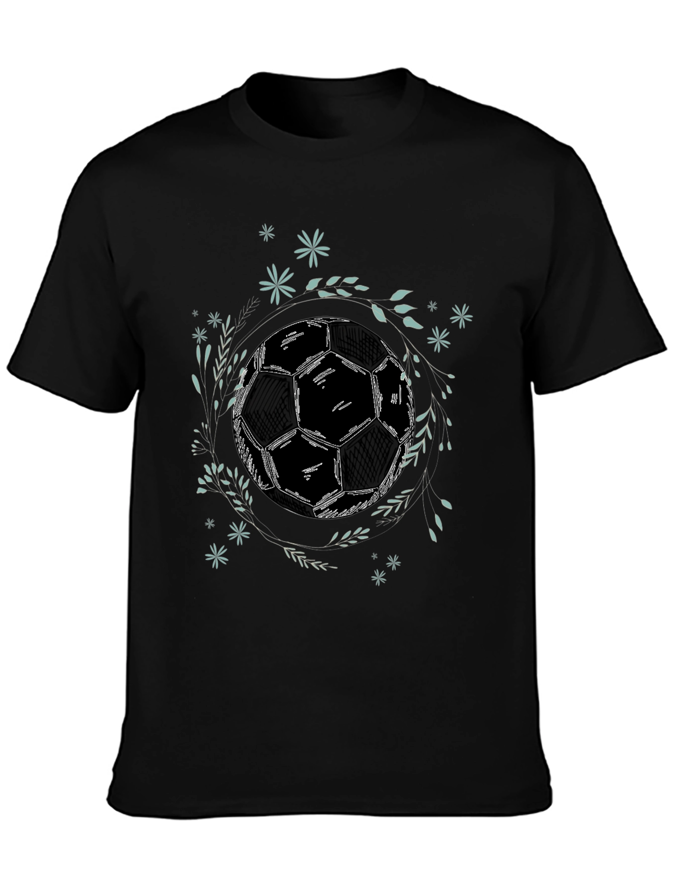 Soccer Ball Graphic Tee - Stylish Black T-Shirt