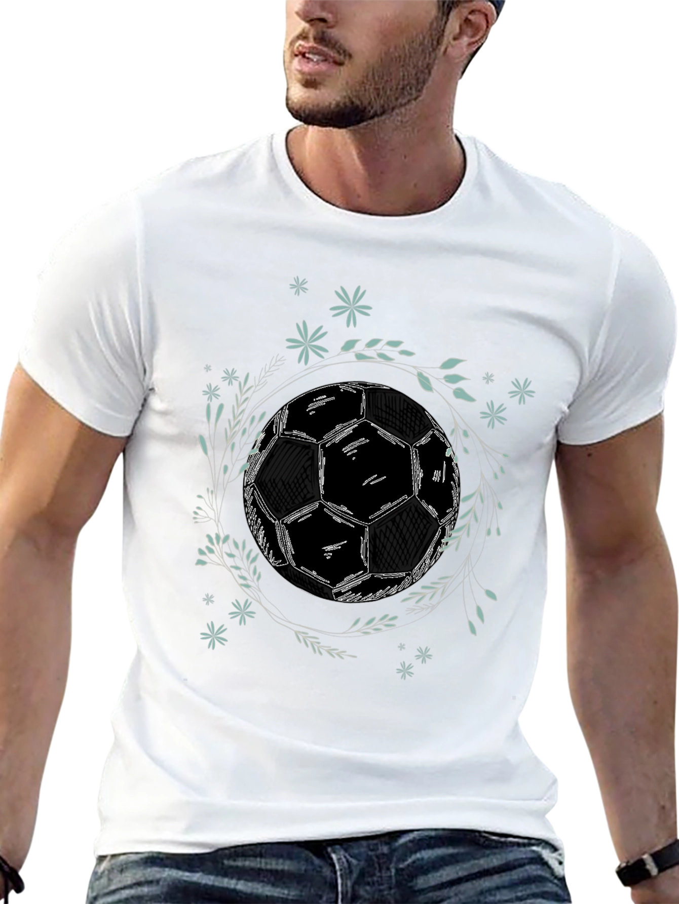 Soccer Ball Graphic Tee - Stylish Black T-Shirt