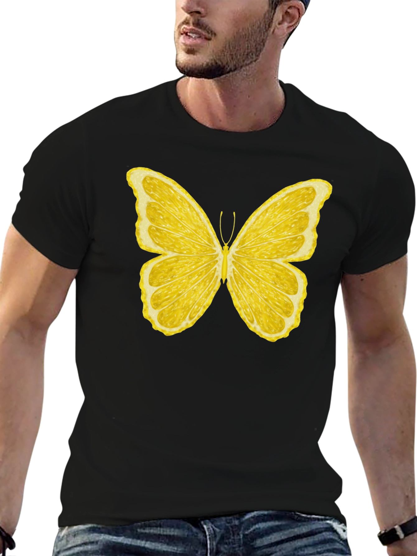 Lemon Butterfly Graphic T-Shirt