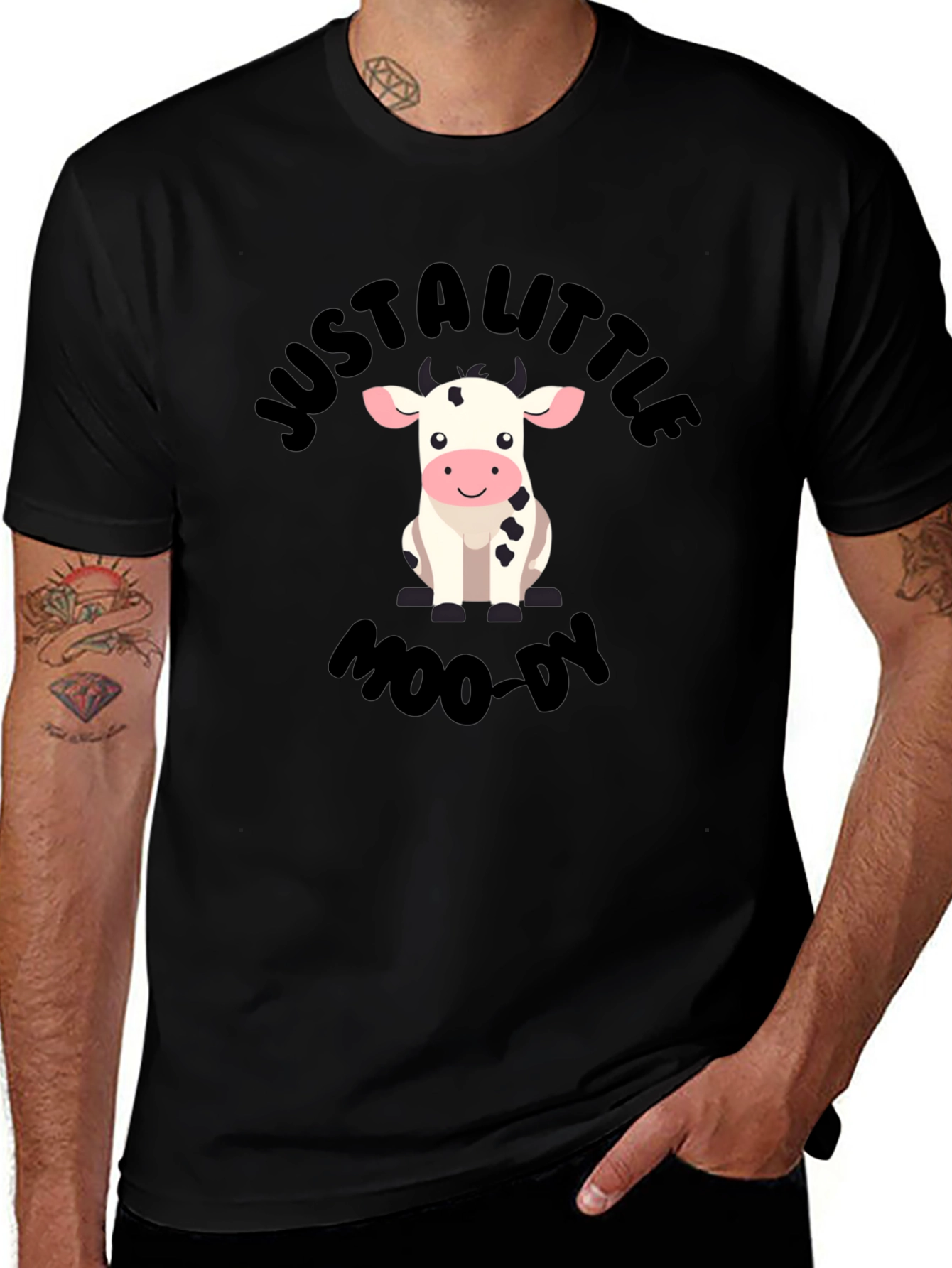 Just a Little Moo-dy Graphic T-Shirt