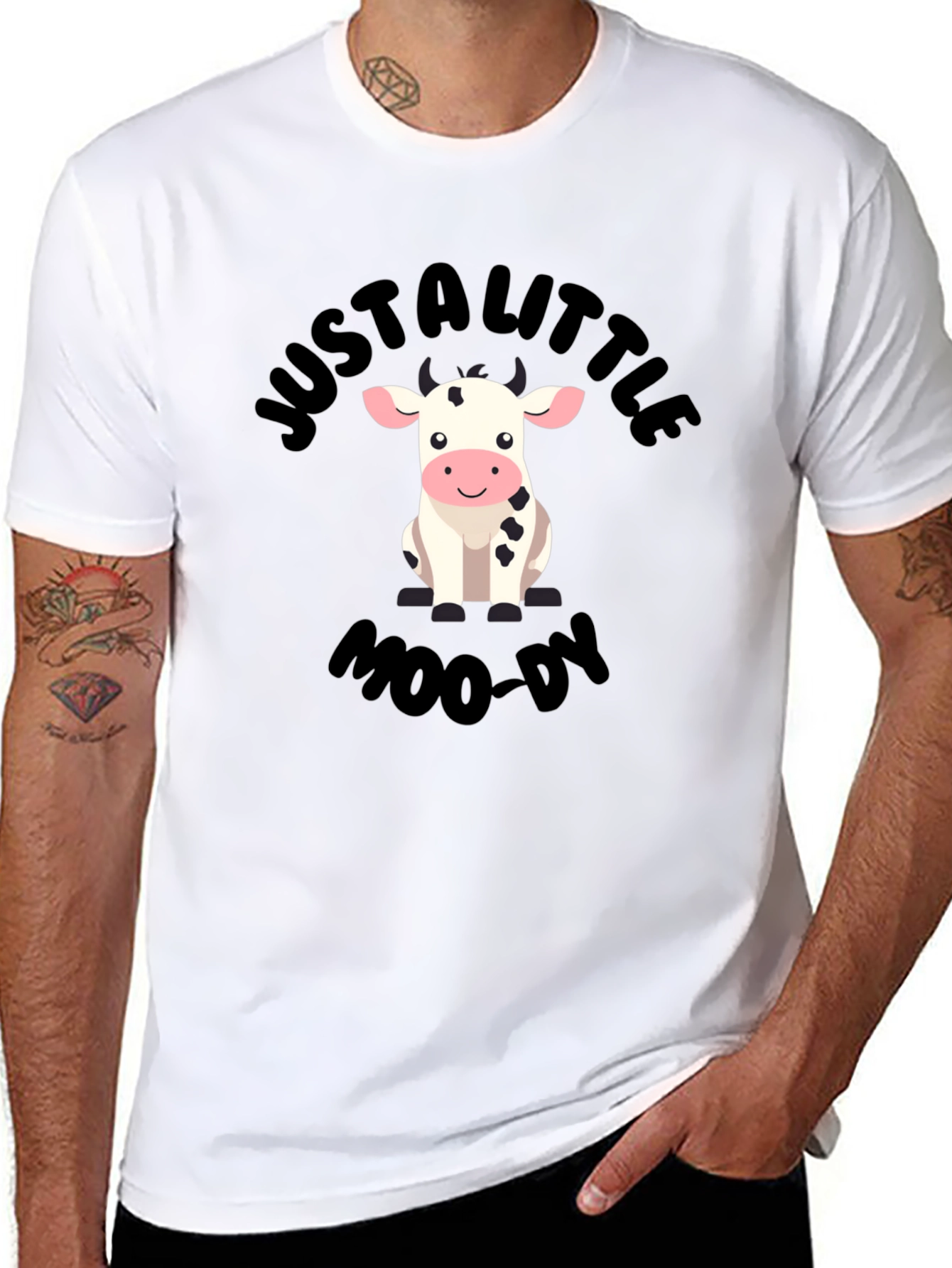 Just a Little Moo-dy Graphic T-Shirt