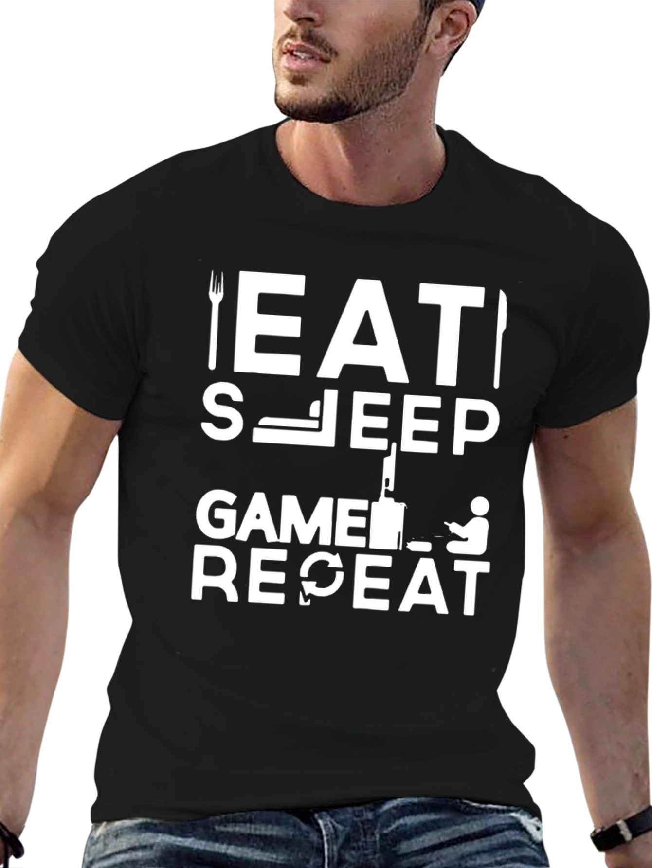 Eat Sleep Game Repeat T-Shirt - Gamer Life