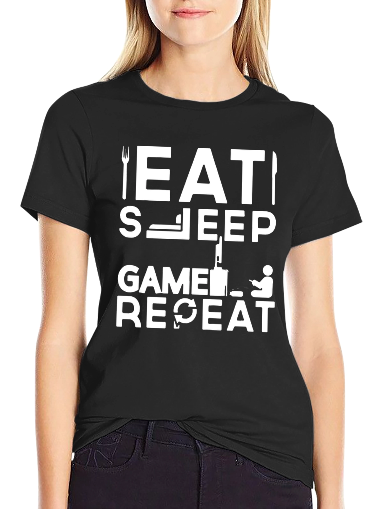 Eat Sleep Game Repeat T-Shirt - Gamer Life