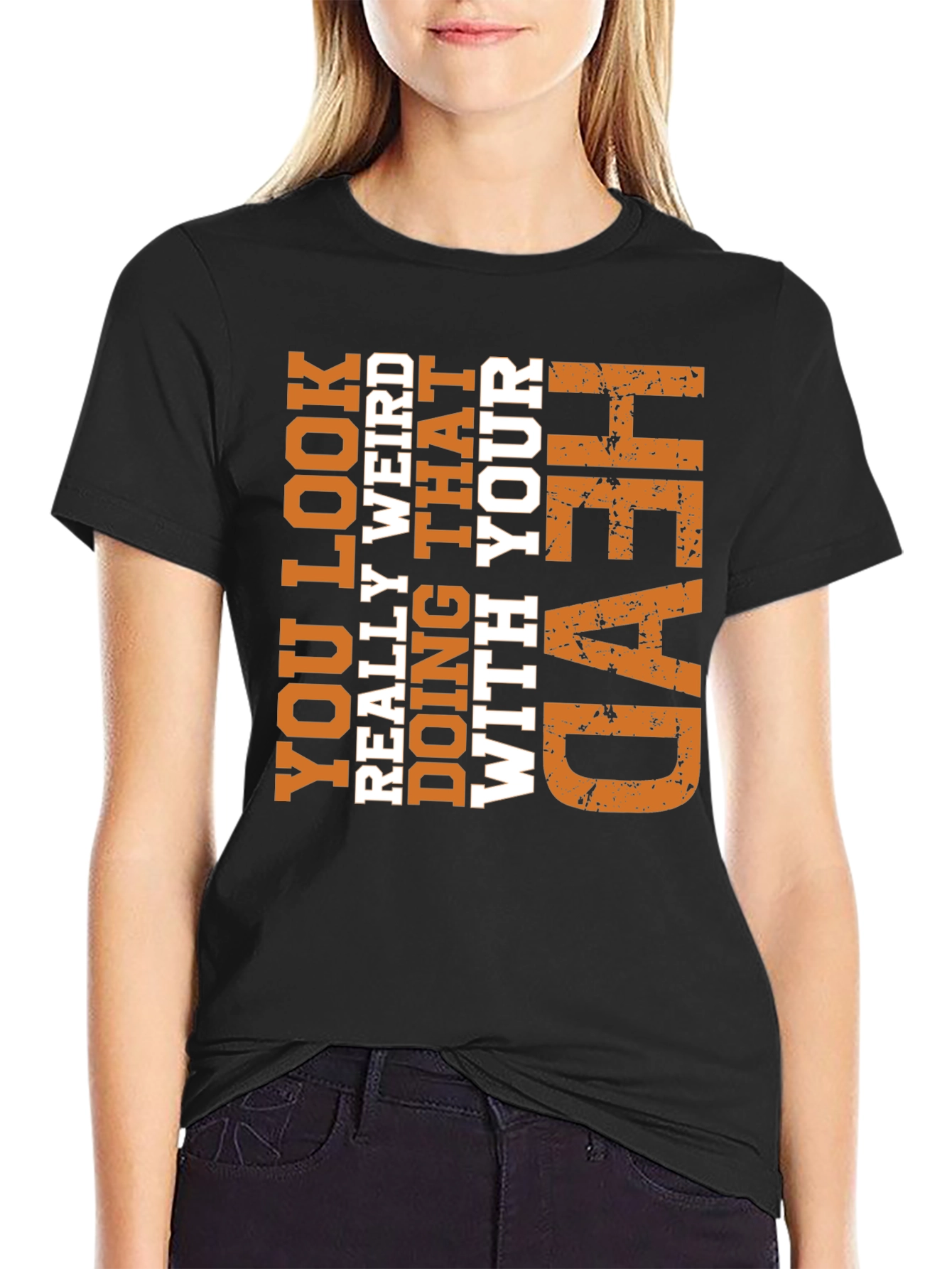Funny Weird Head Graphic Tee - Novelty T-Shirt