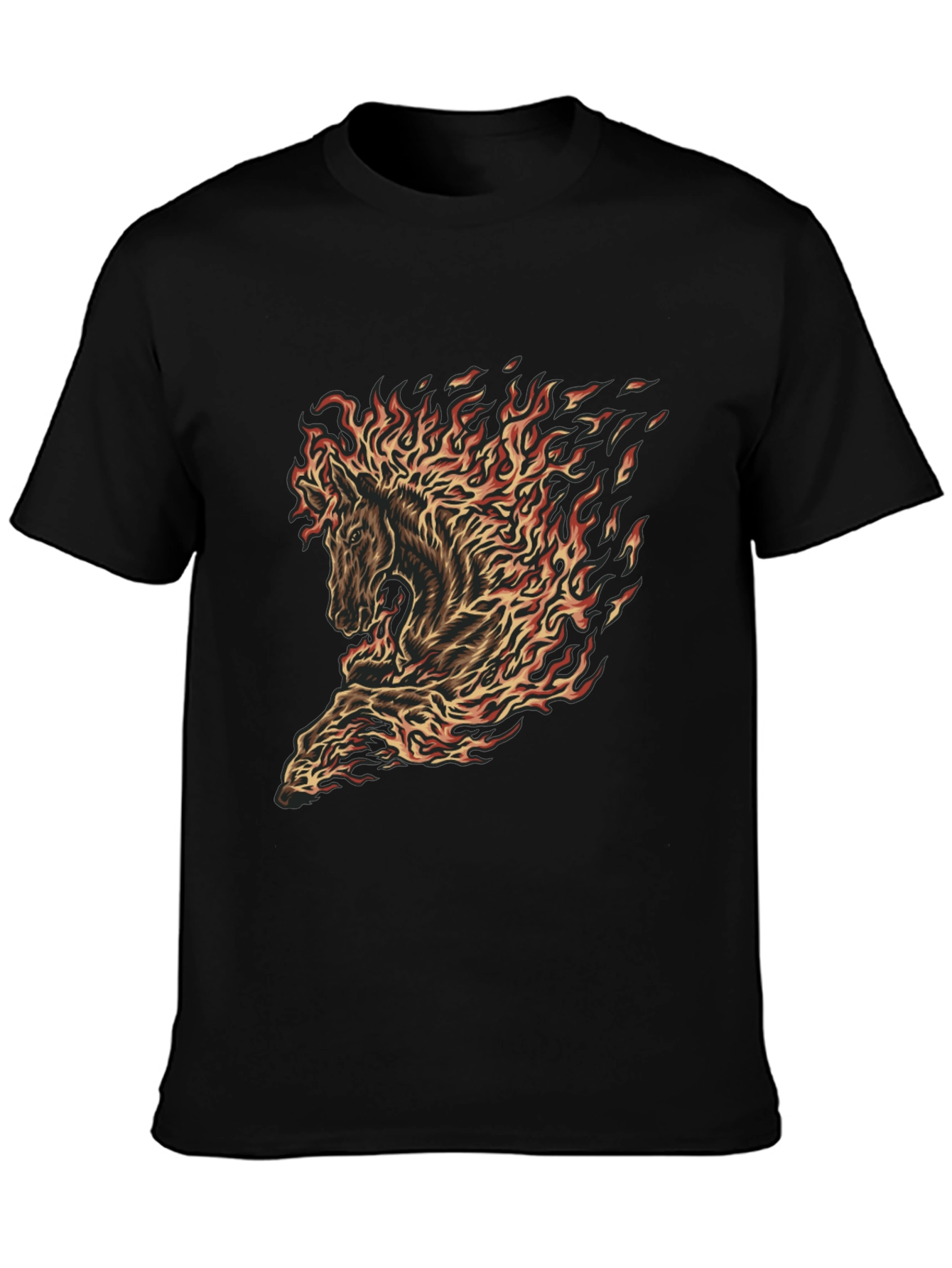 Fiery Horse Graphic Tee - Black T-Shirt