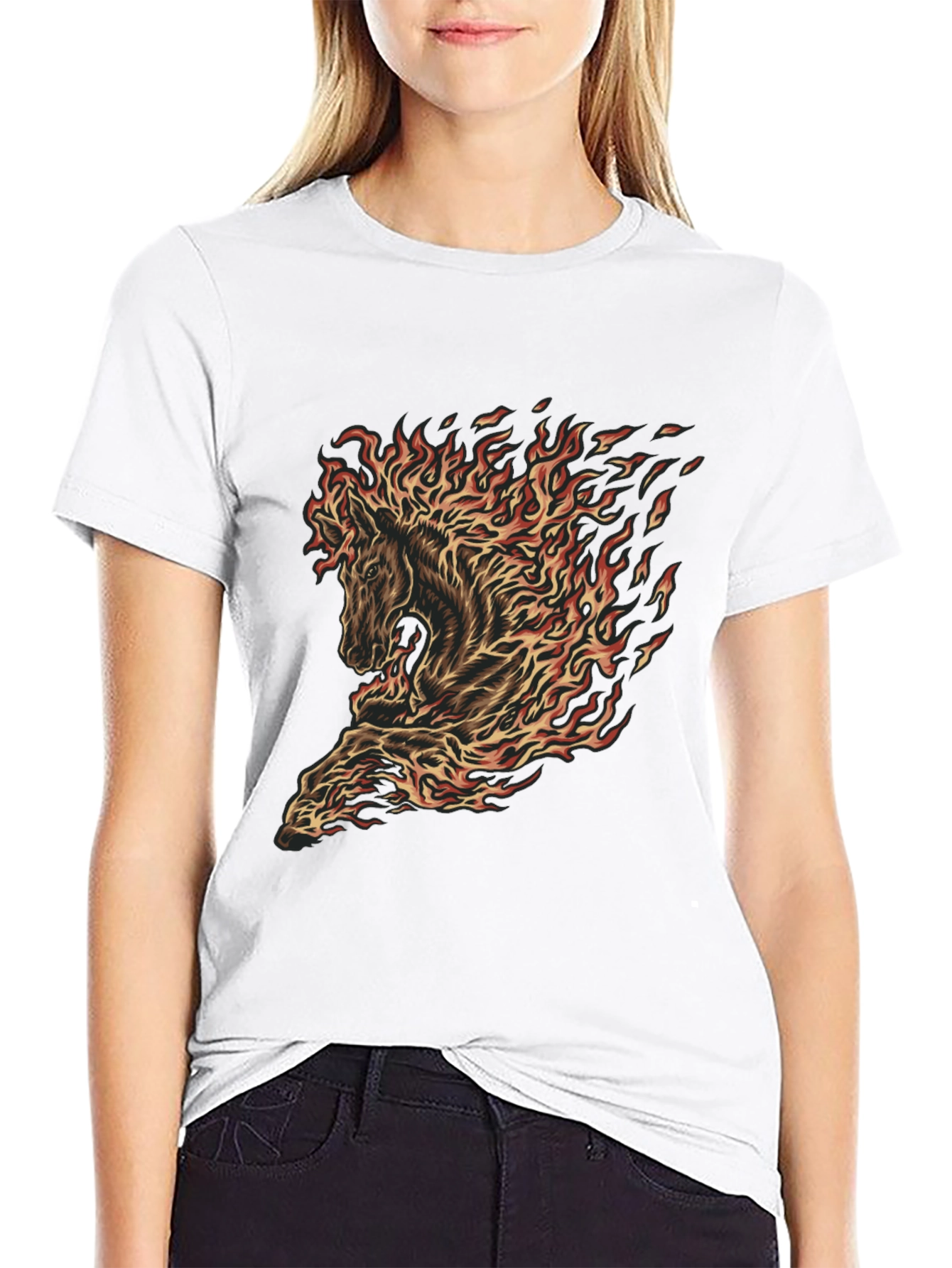 Fiery Horse Graphic Tee - Black T-Shirt