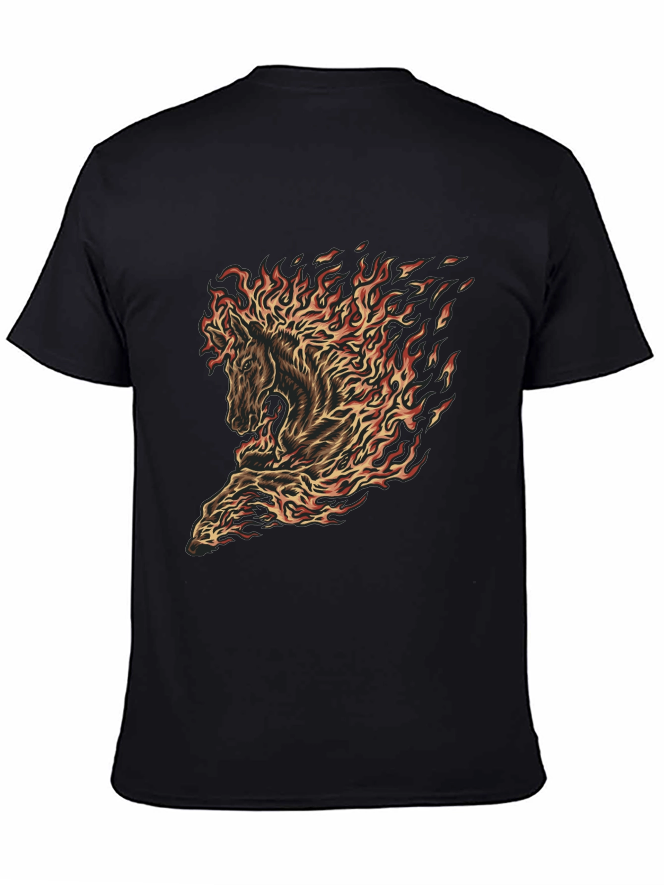 Fiery Horse Graphic Tee - Black T-Shirt