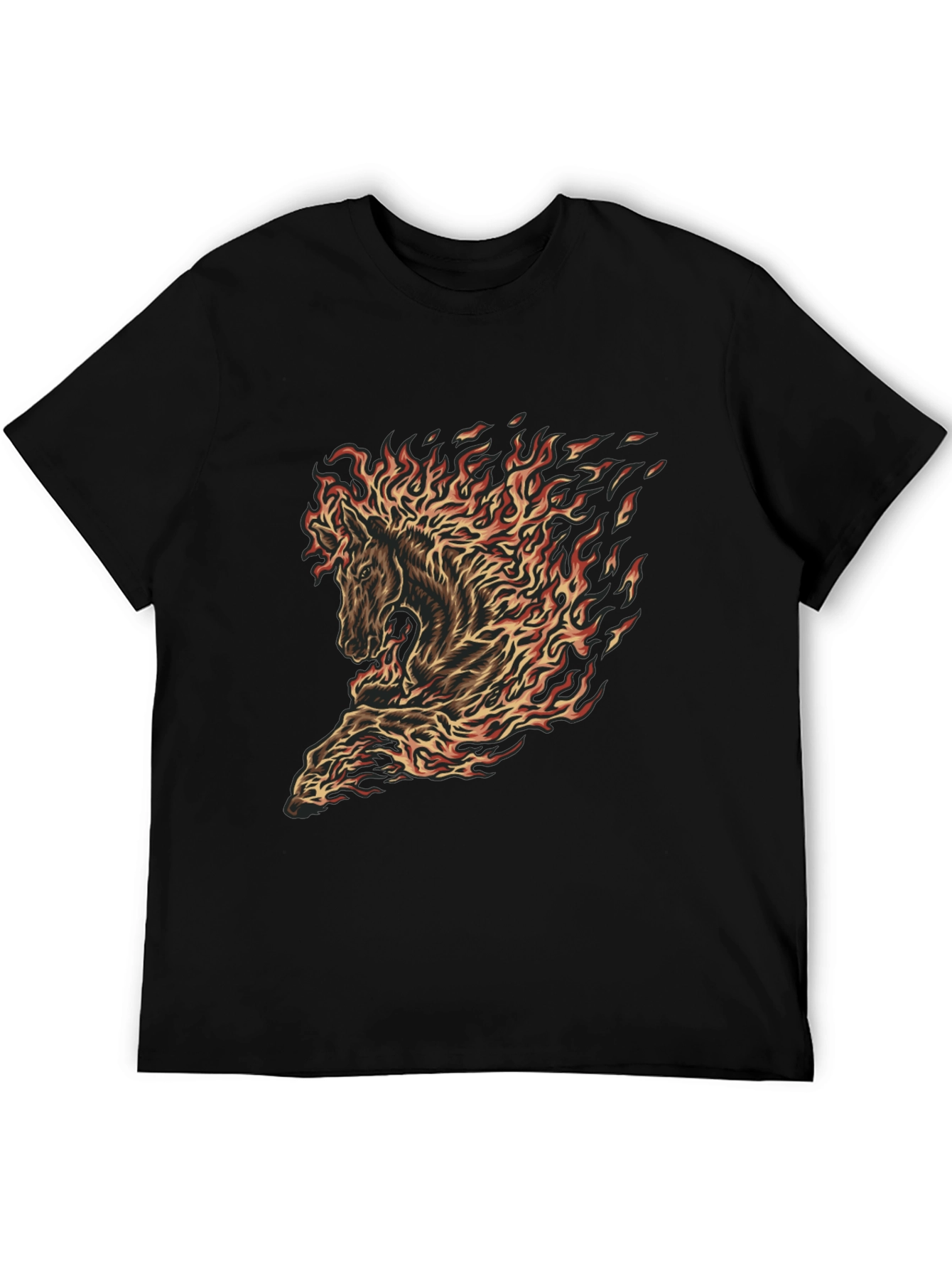 Fiery Horse Graphic Tee - Black T-Shirt