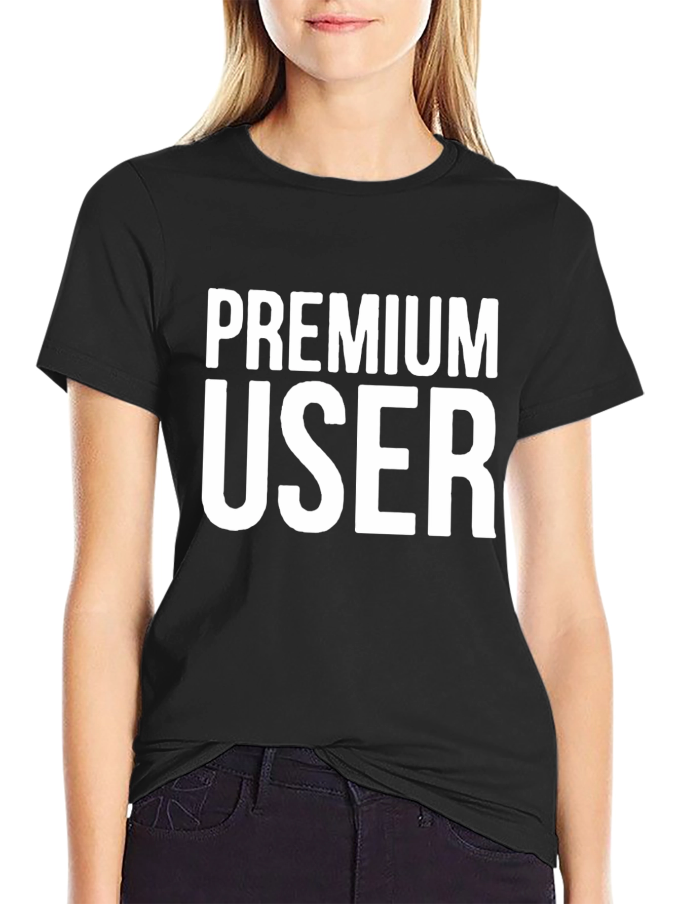 Premium User Graphic Tee - Black Cotton Shirt