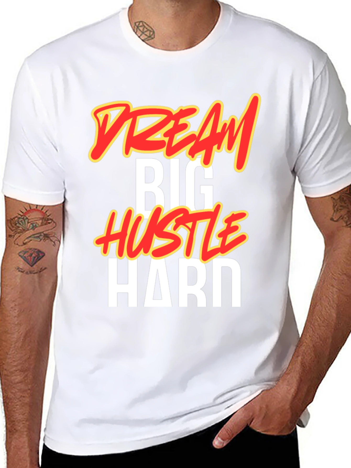 Dream Big Hustle Hard Black T-Shirt