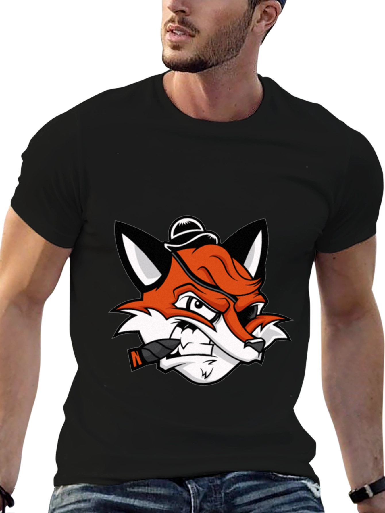 Cool Fox with Cigar Graphic Tee