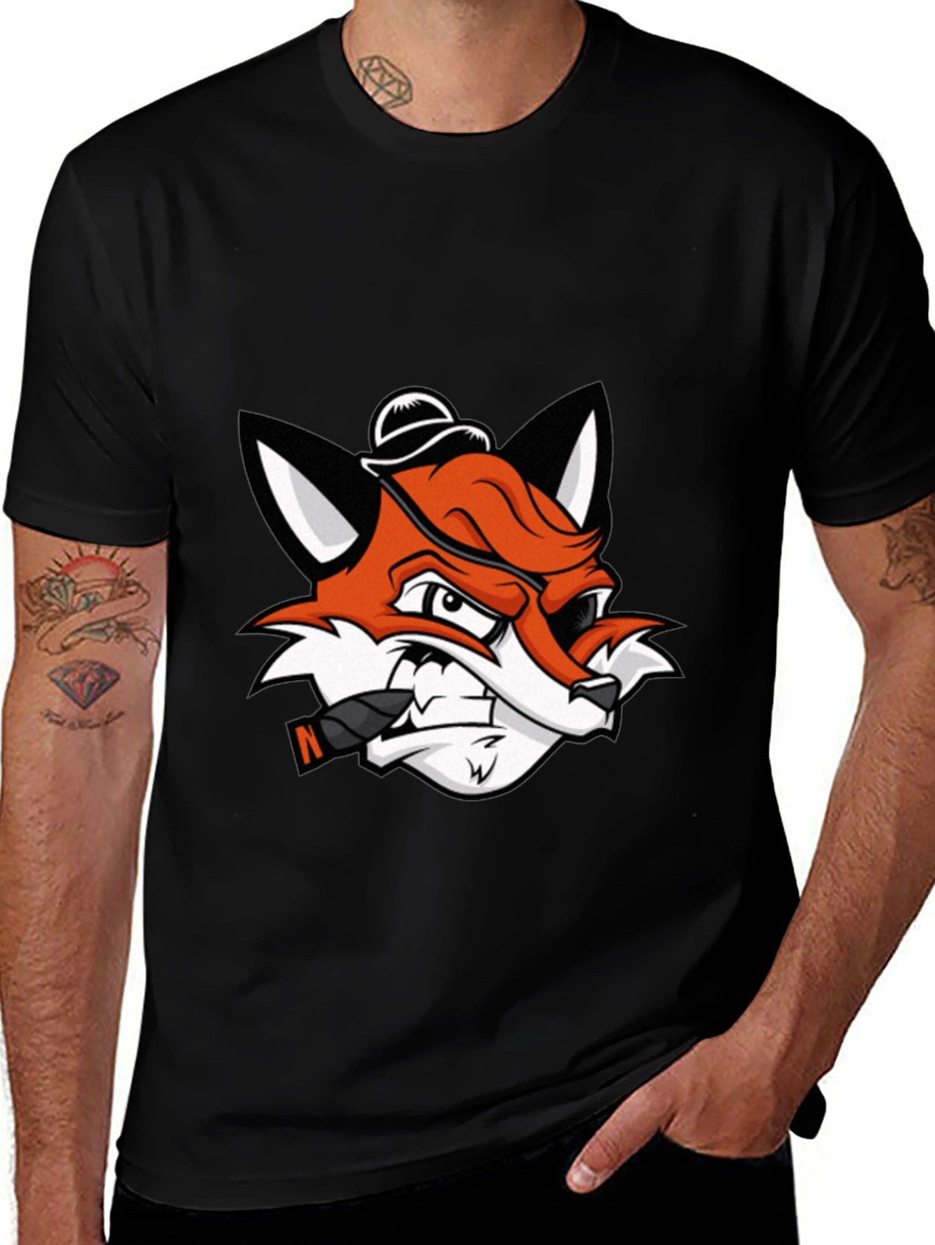 Cool Fox with Cigar Graphic Tee