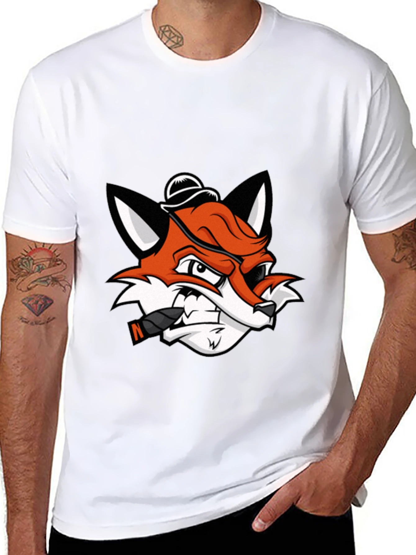 Cool Fox with Cigar Graphic Tee