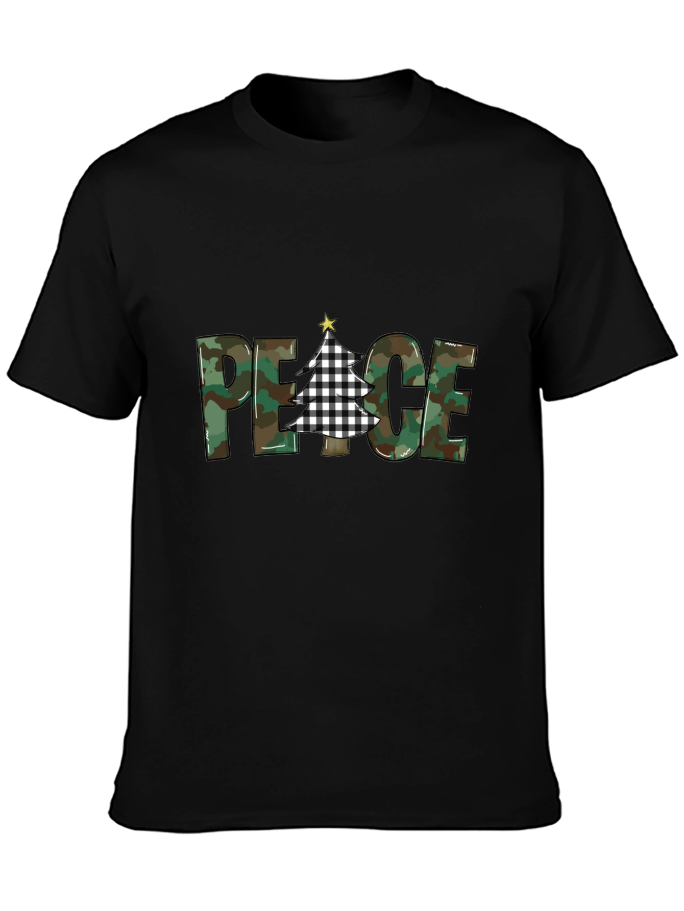 Peace Camo Christmas Tree T-Shirt