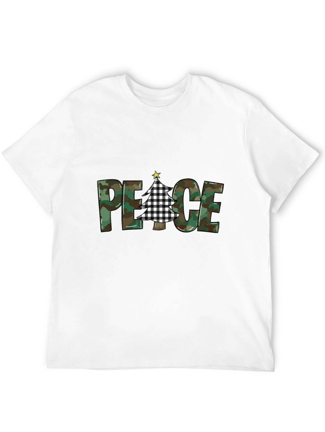 Peace Camo Christmas Tree T-Shirt