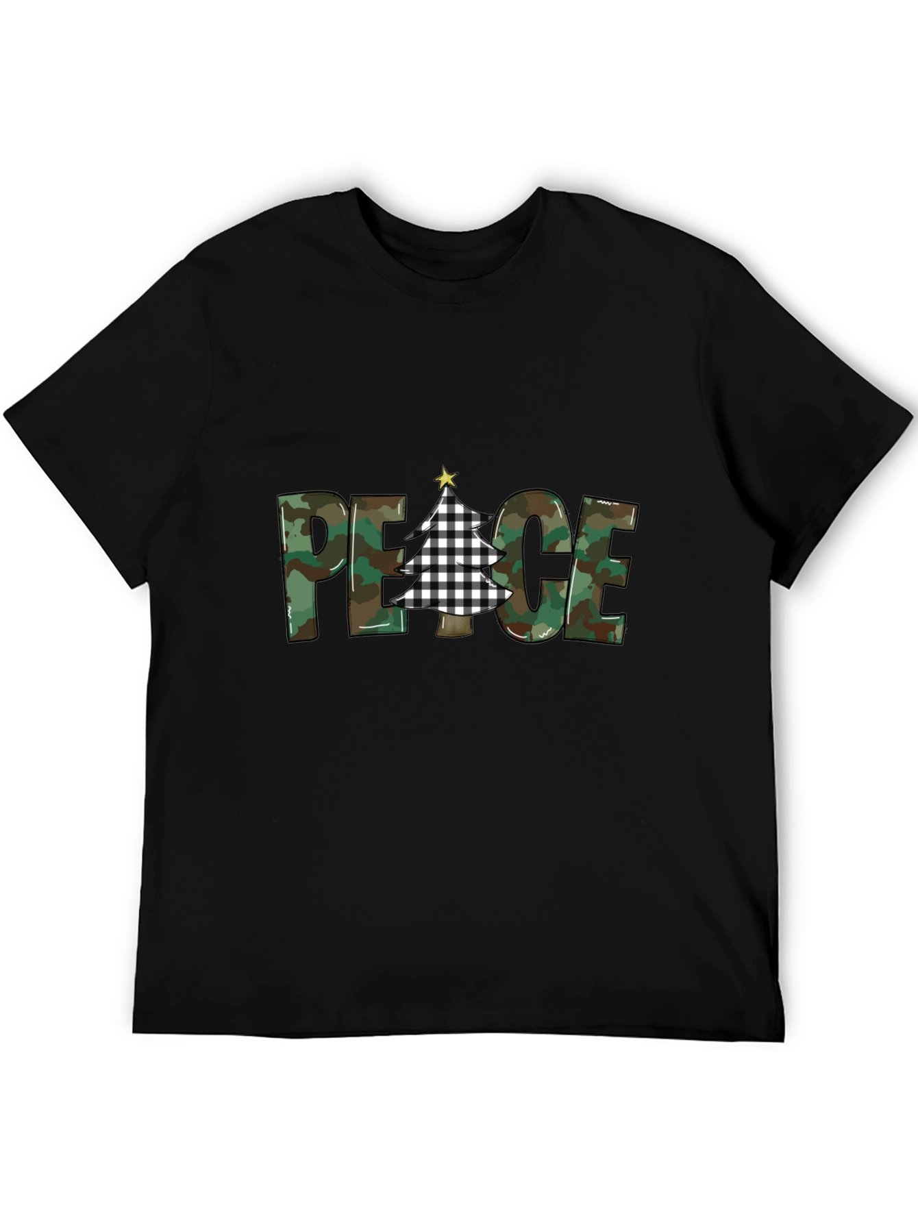 Peace Camo Christmas Tree T-Shirt