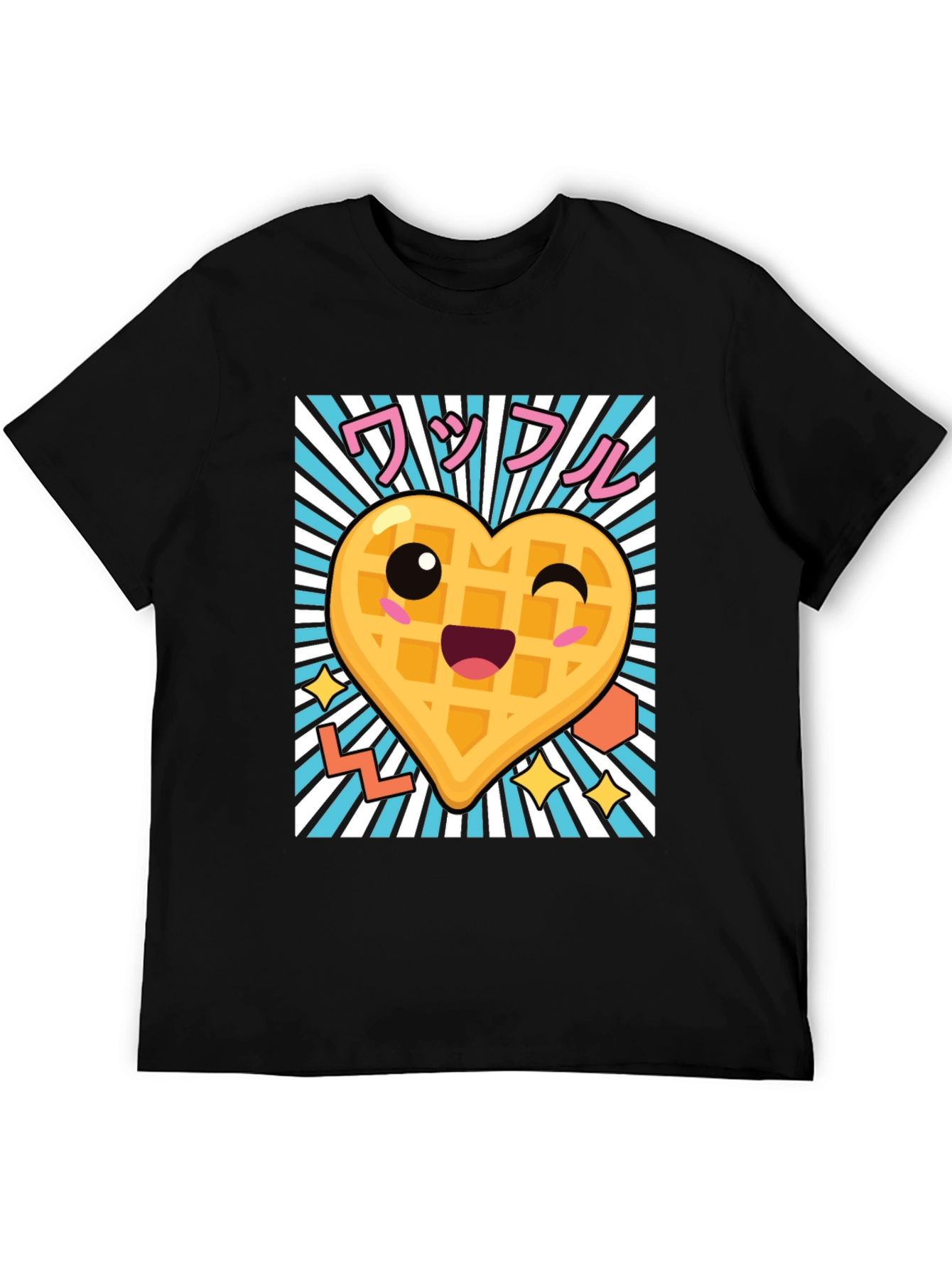 Kawaii Waffle Heart T-Shirt - Cute Anime Style