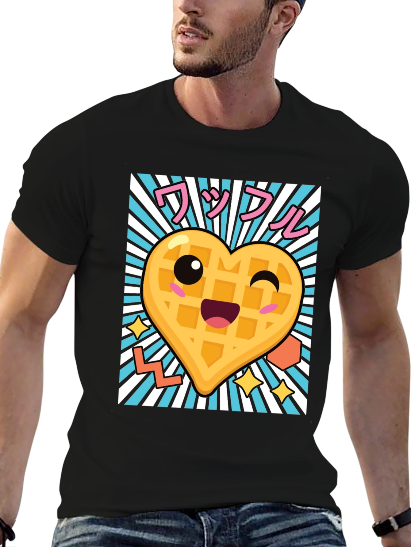Kawaii Waffle Heart T-Shirt - Cute Anime Style