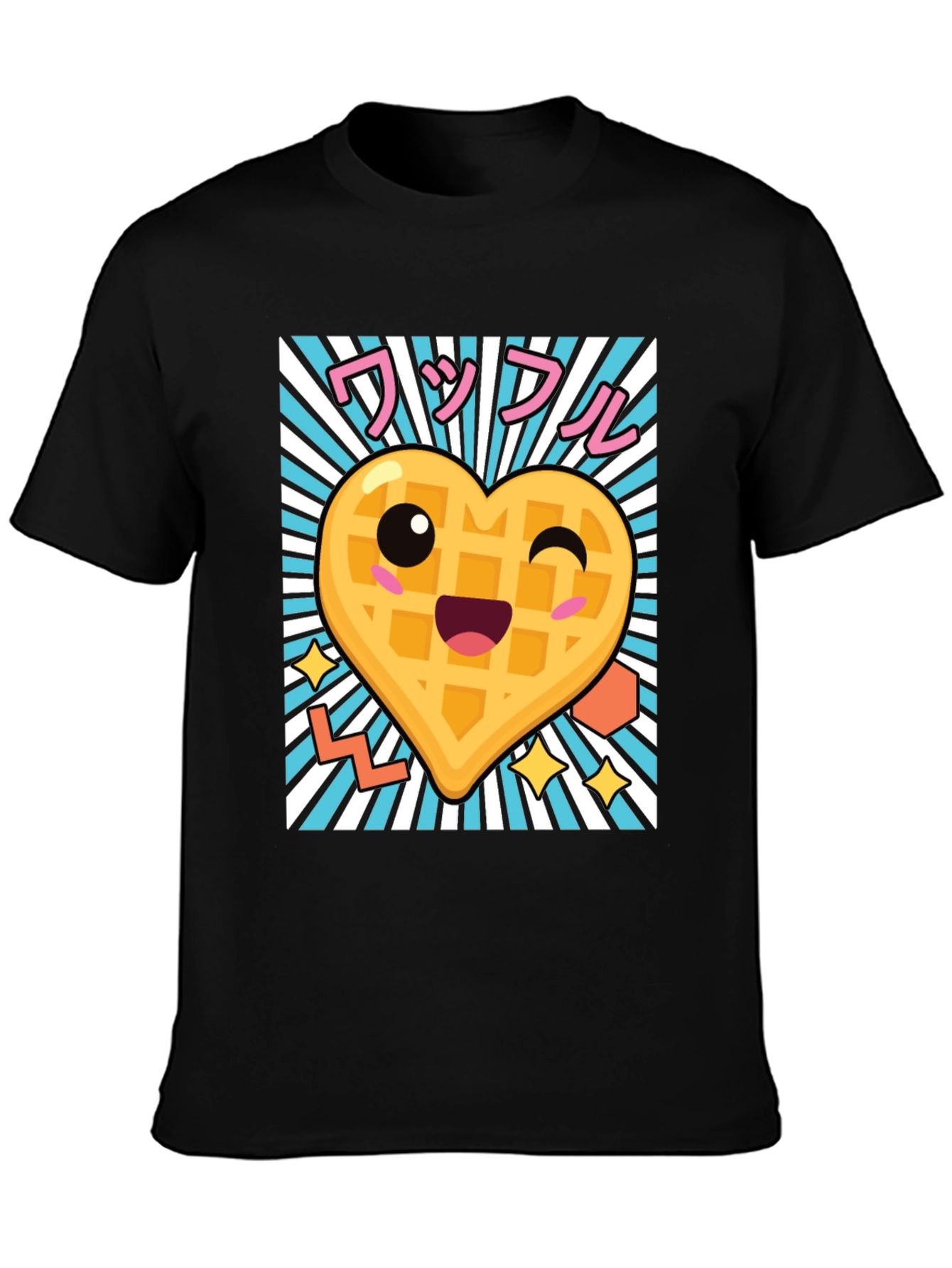 Kawaii Waffle Heart T-Shirt - Cute Anime Style