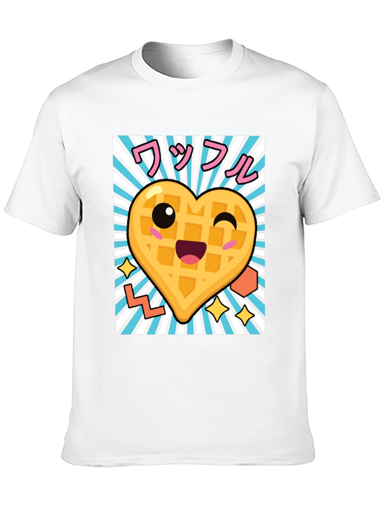Kawaii Waffle Heart T-Shirt - Cute Anime Style
