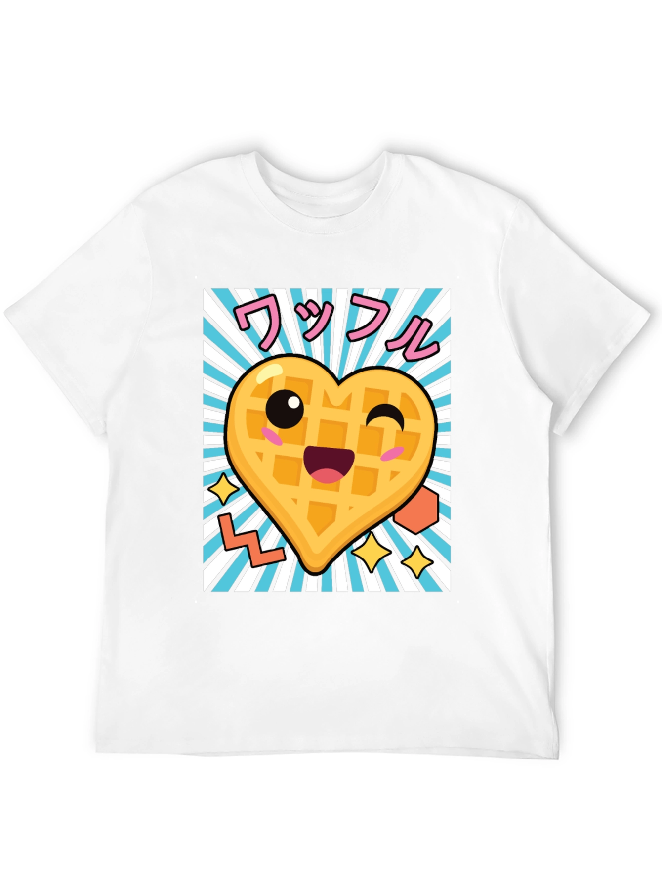 Kawaii Waffle Heart T-Shirt - Cute Anime Style