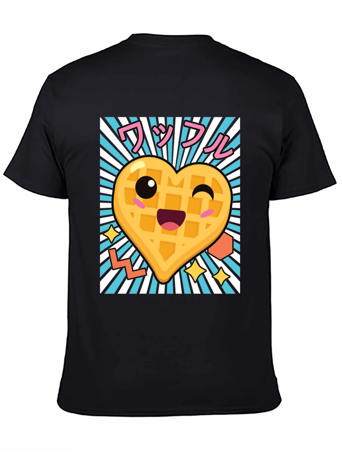Kawaii Waffle Heart T-Shirt - Cute Anime Style
