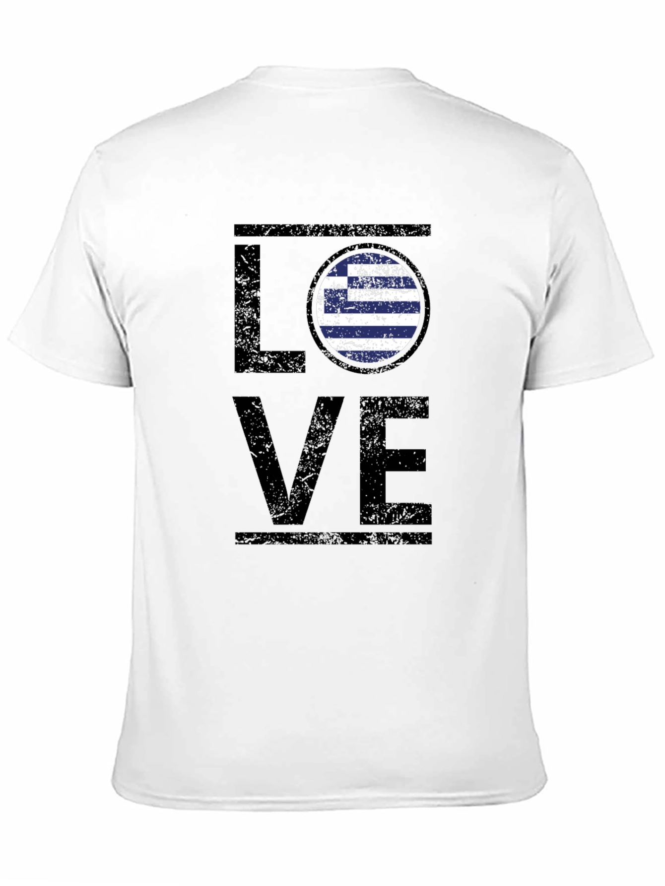 Greek Flag Love T-Shirt - Black