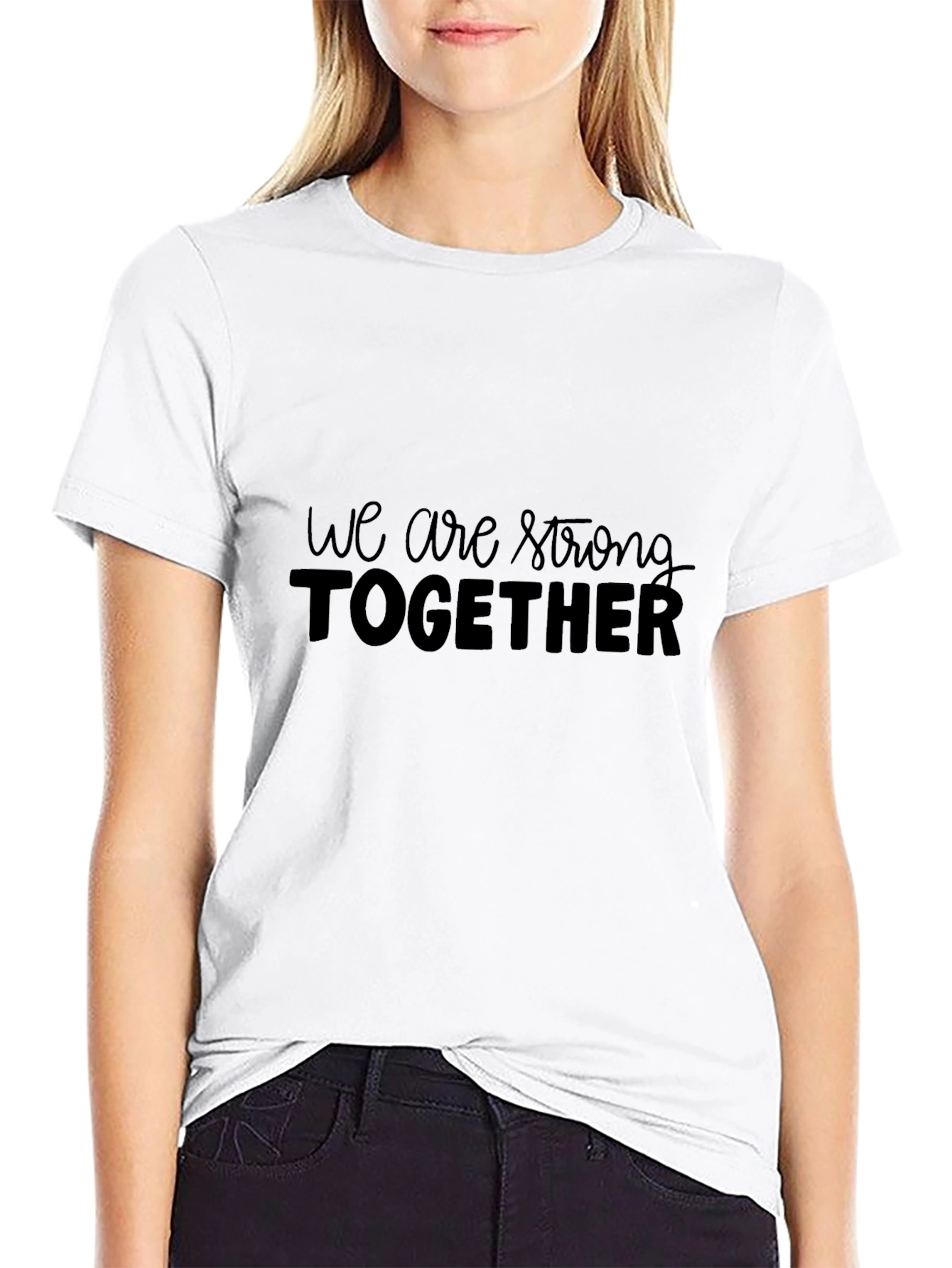 We Are Strong Together Black Graphic Tee