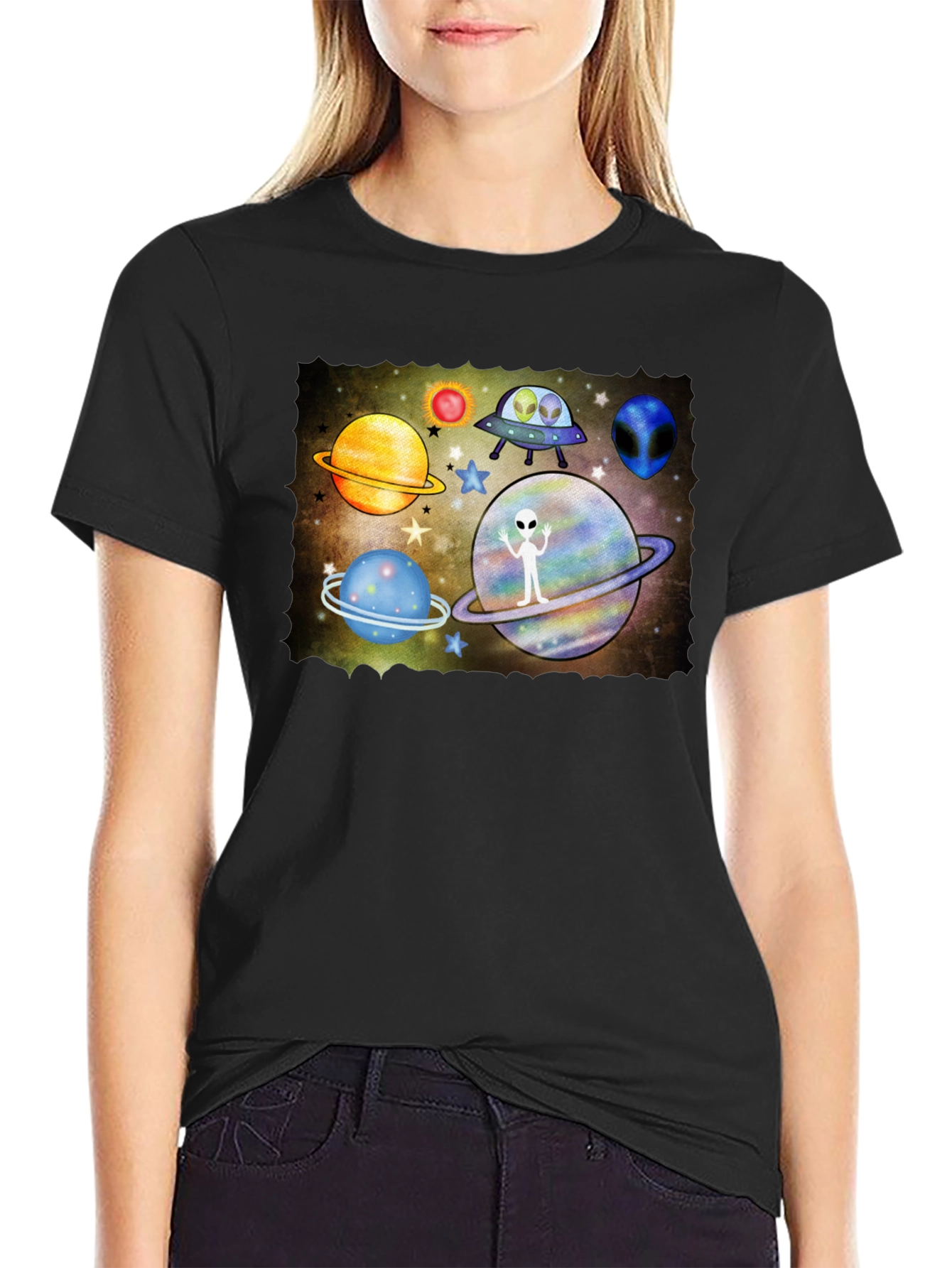 Alien Space T-Shirt - Galactic Adventure