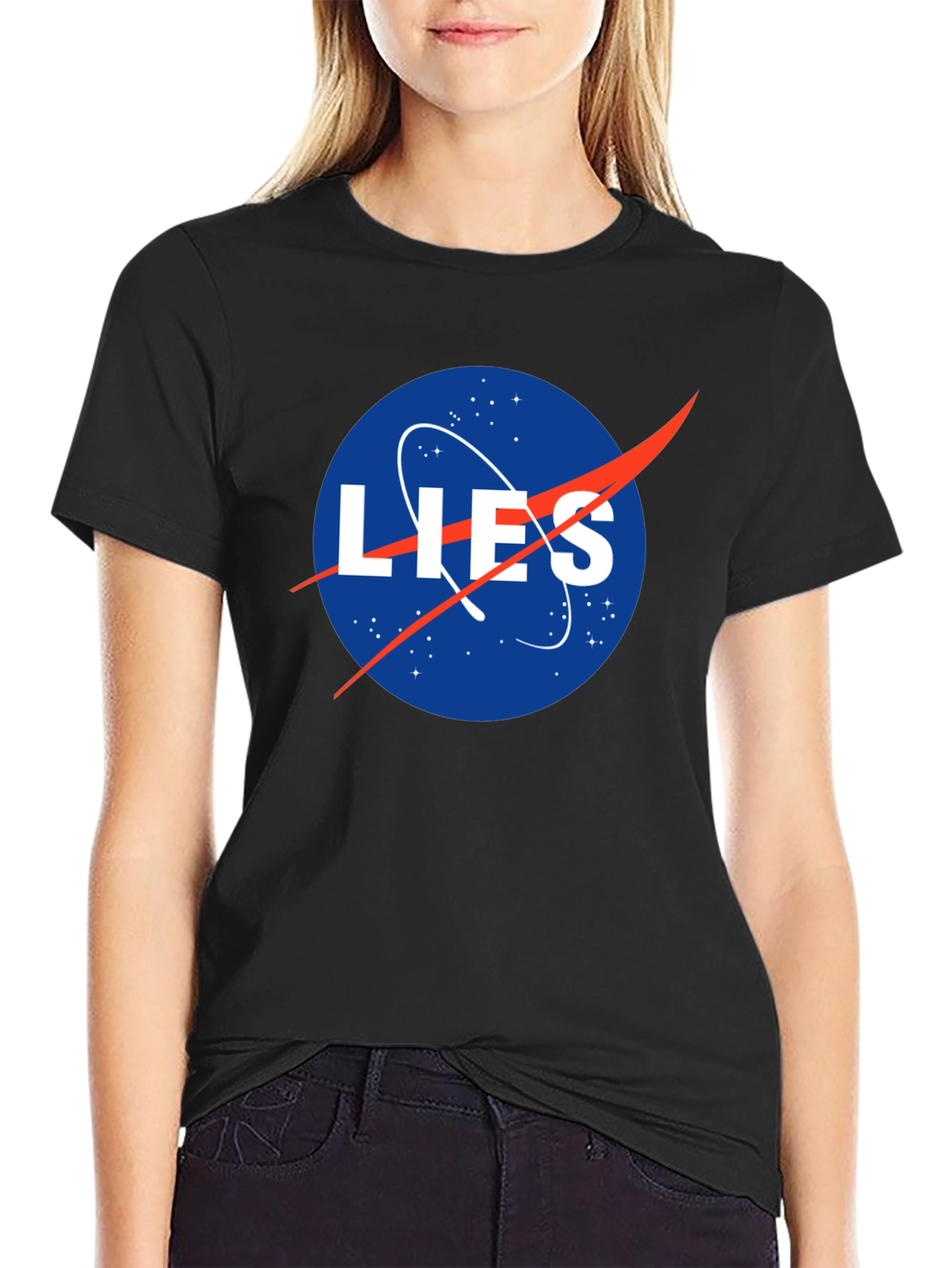 NASA LIES Spoof Graphic T-Shirt