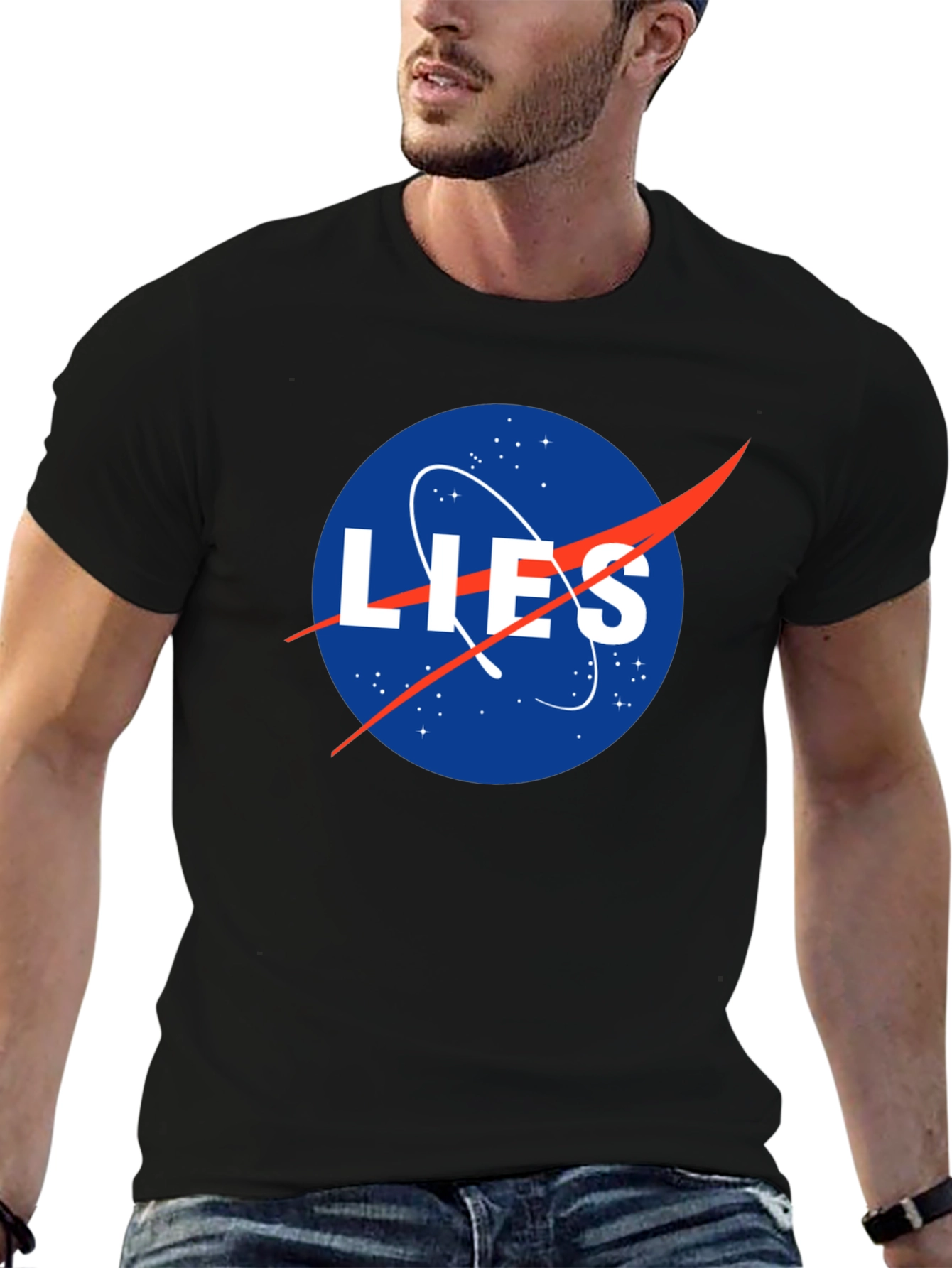 NASA LIES Spoof Graphic T-Shirt