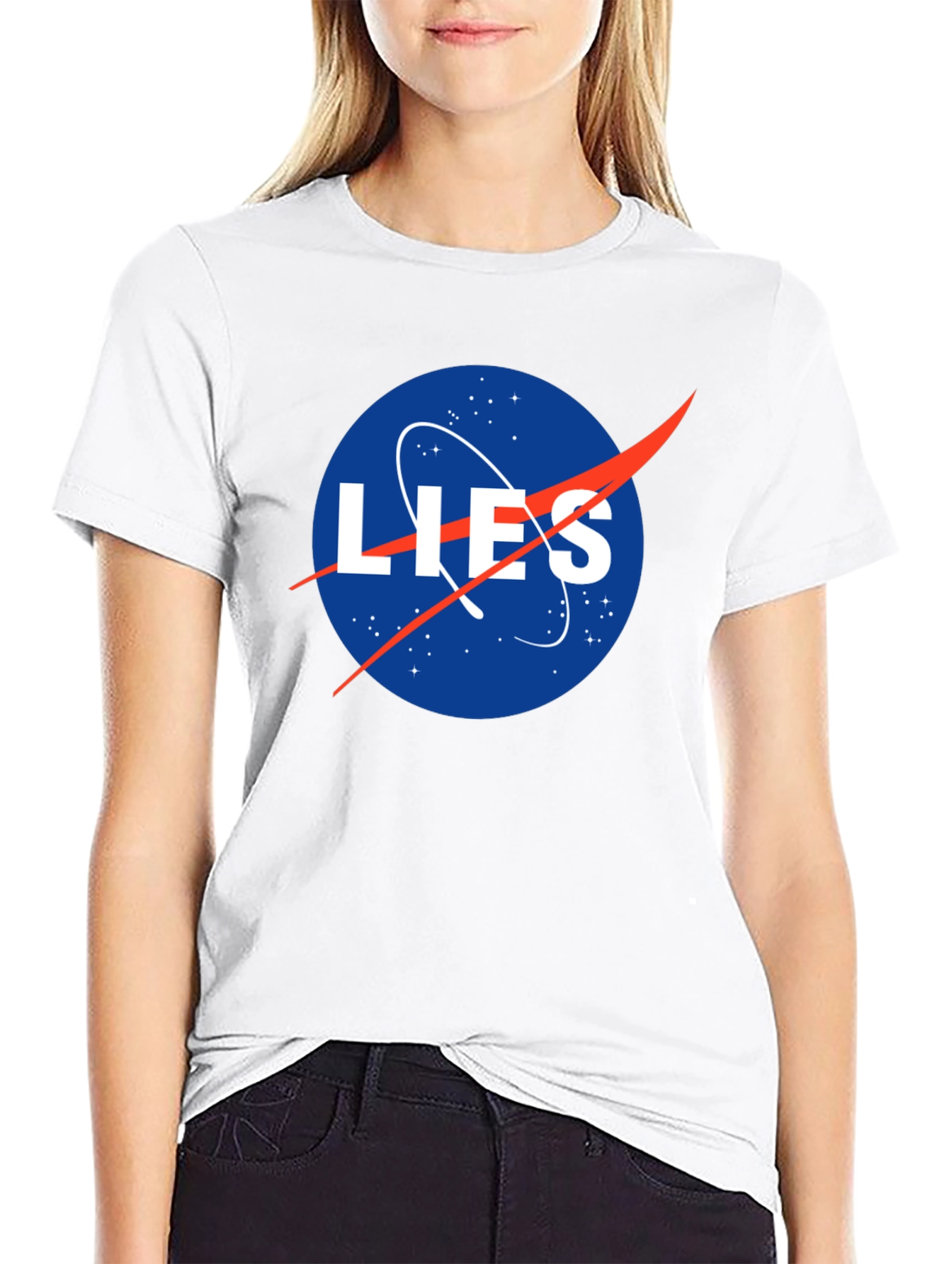 NASA LIES Spoof Graphic T-Shirt