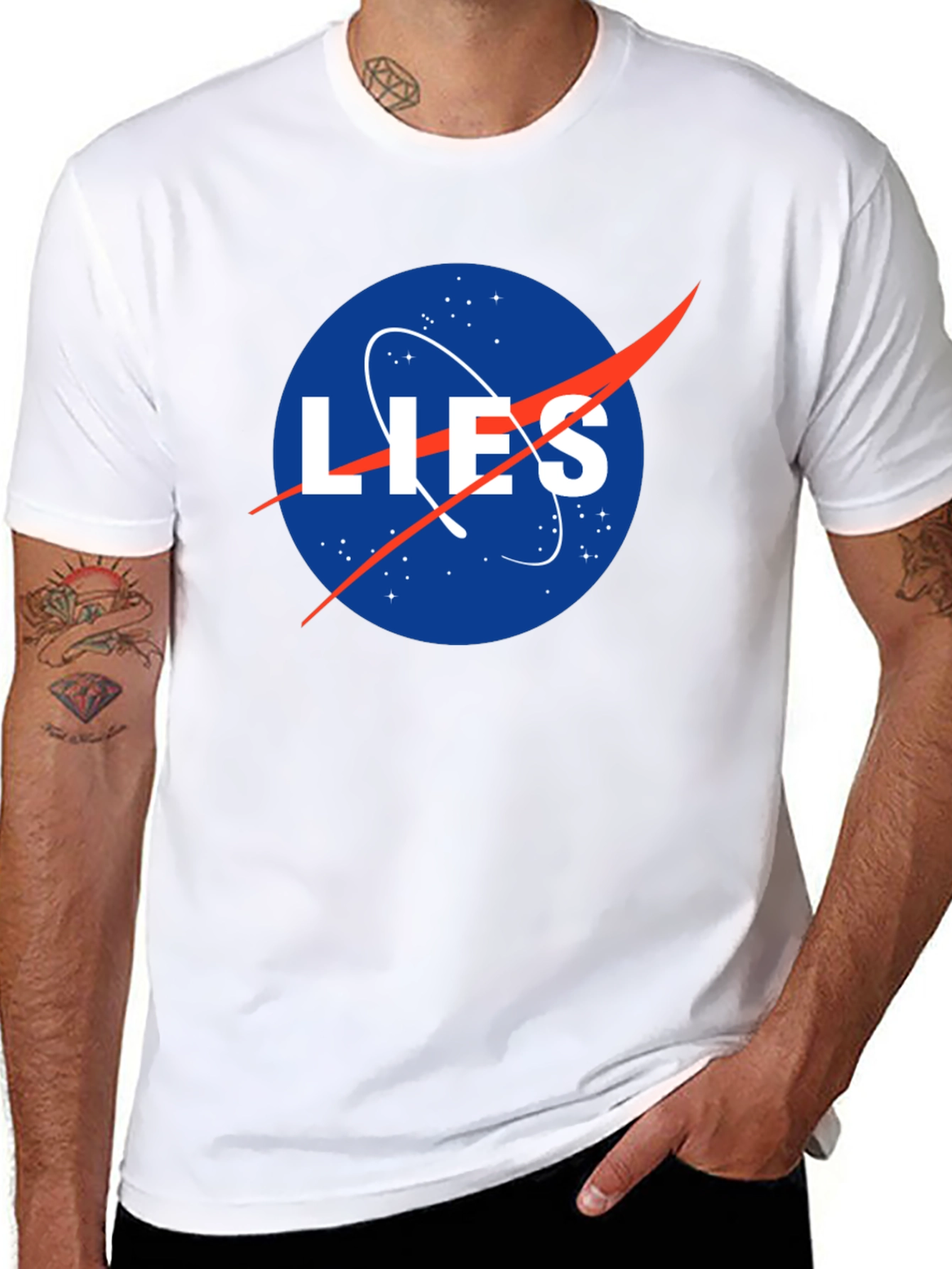 NASA LIES Spoof Graphic T-Shirt