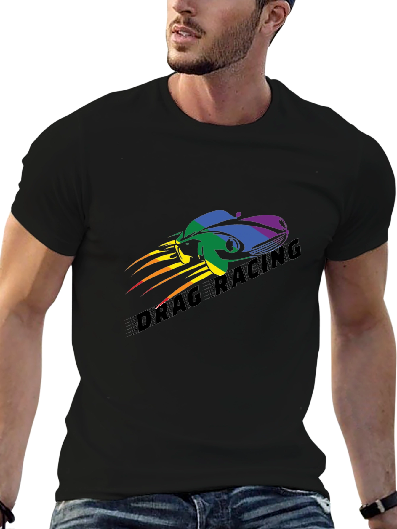 Drag Racing Pride T-Shirt - Black Car Design