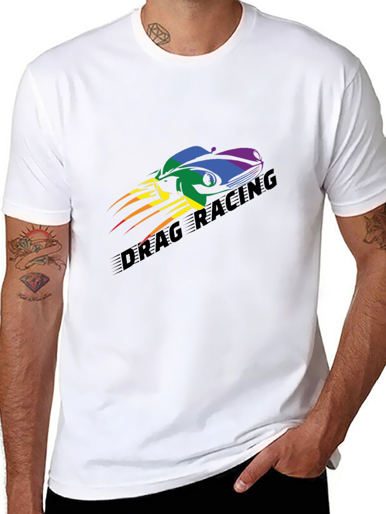 Drag Racing Pride T-Shirt - Black Car Design