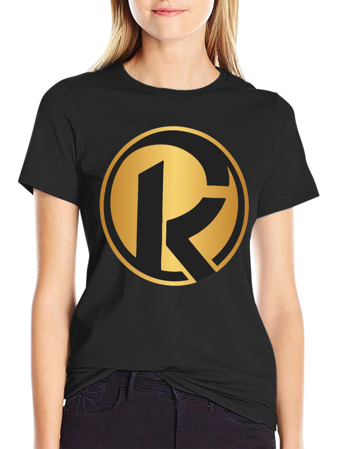 Bold Gold Logo Black T-Shirt