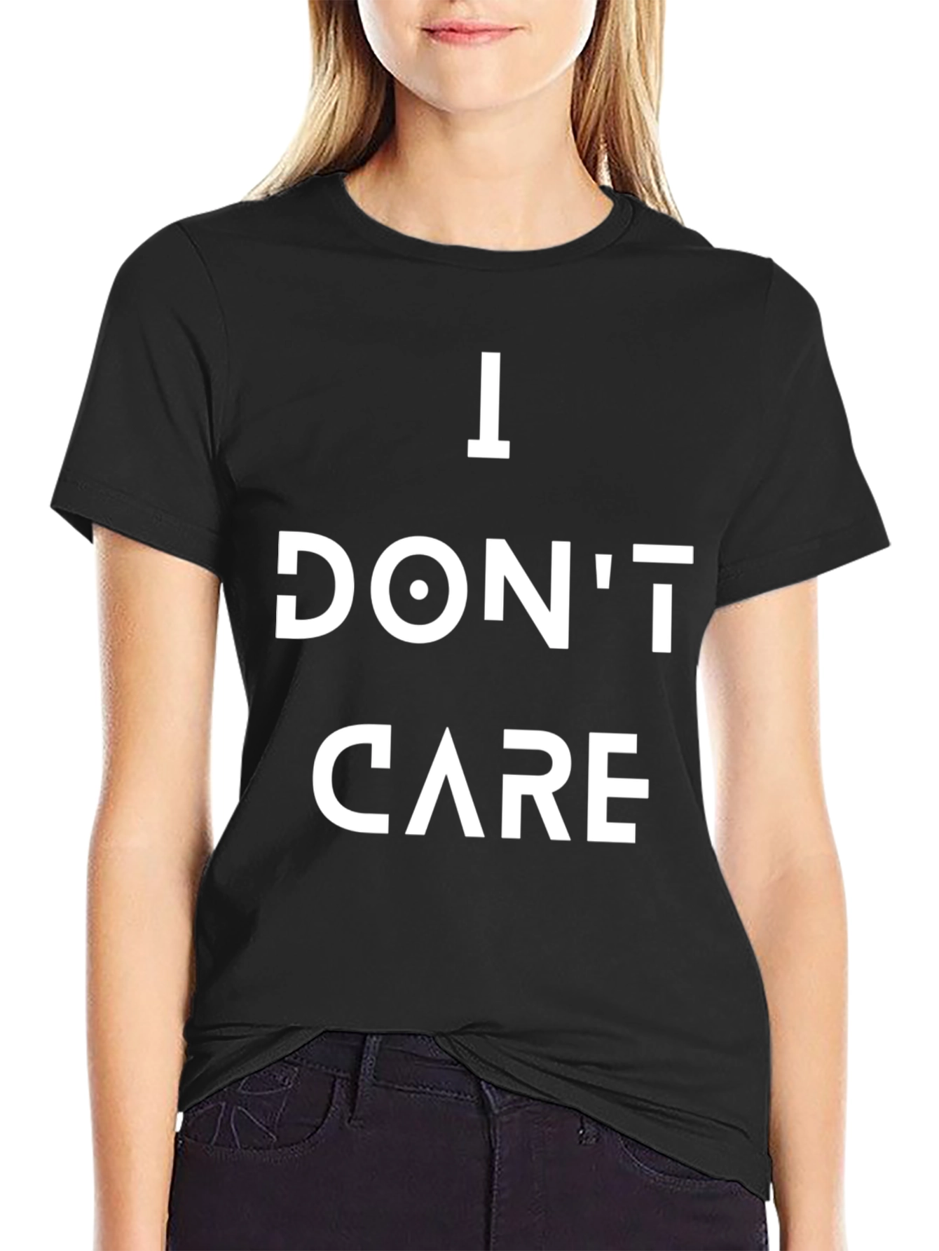 I Dont Care Graphic Tee - Black