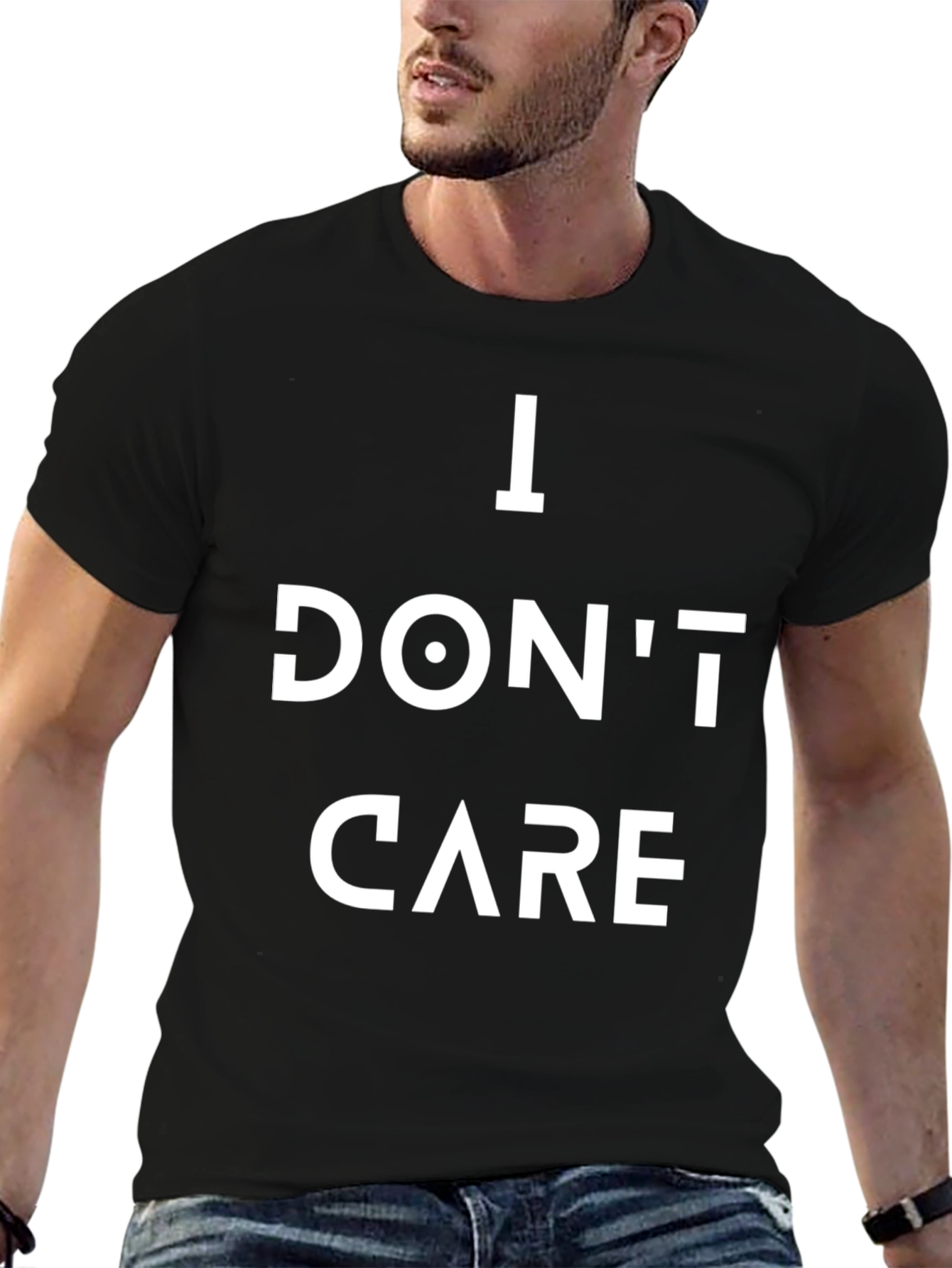 I Dont Care Graphic Tee - Black