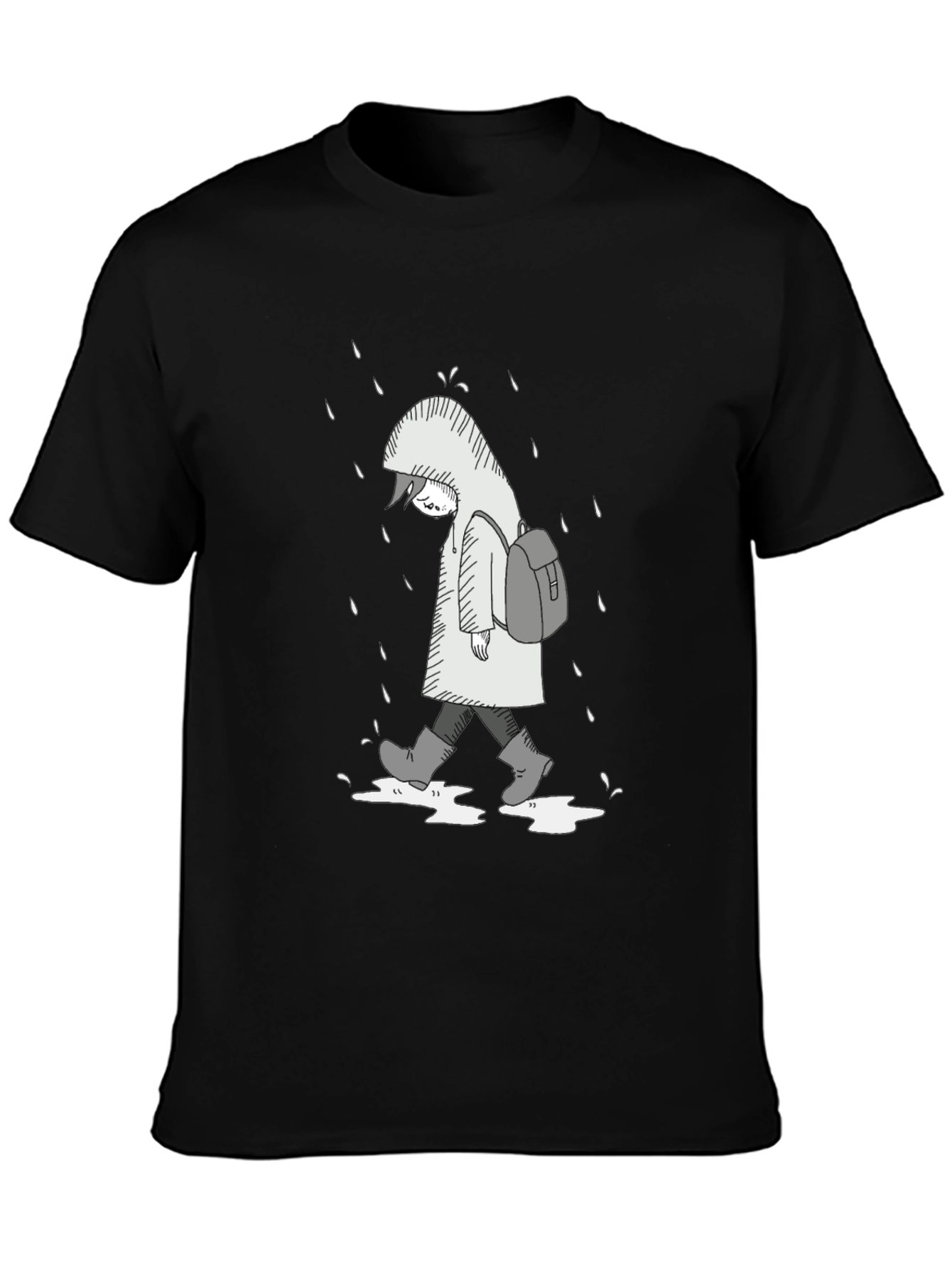 Rainy Day Graphic Tee - Unisex Black T-Shirt