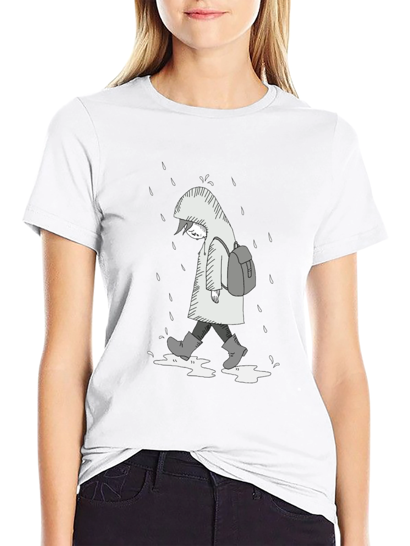 Rainy Day Graphic Tee - Unisex Black T-Shirt