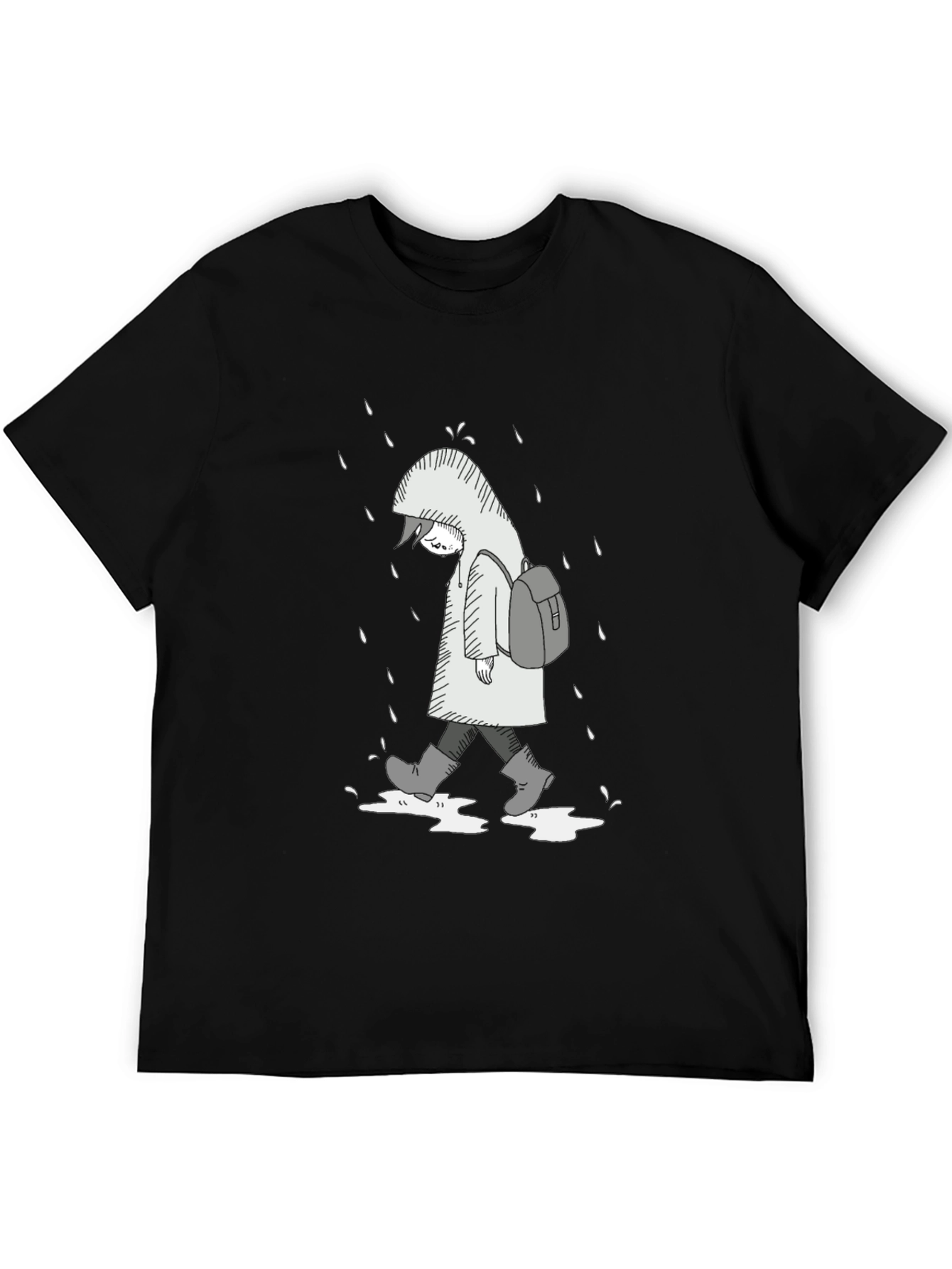 Rainy Day Graphic Tee - Unisex Black T-Shirt