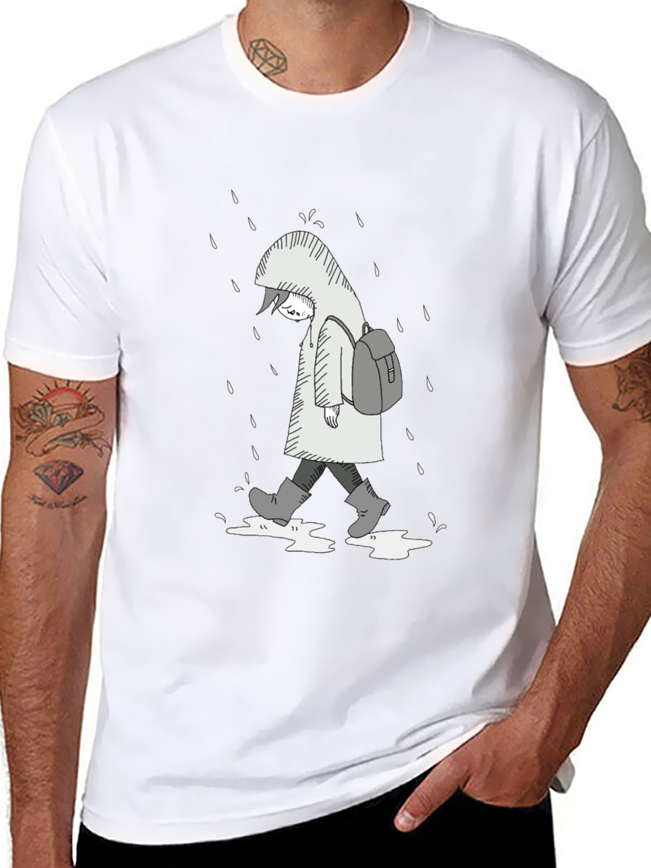 Rainy Day Graphic Tee - Unisex Black T-Shirt