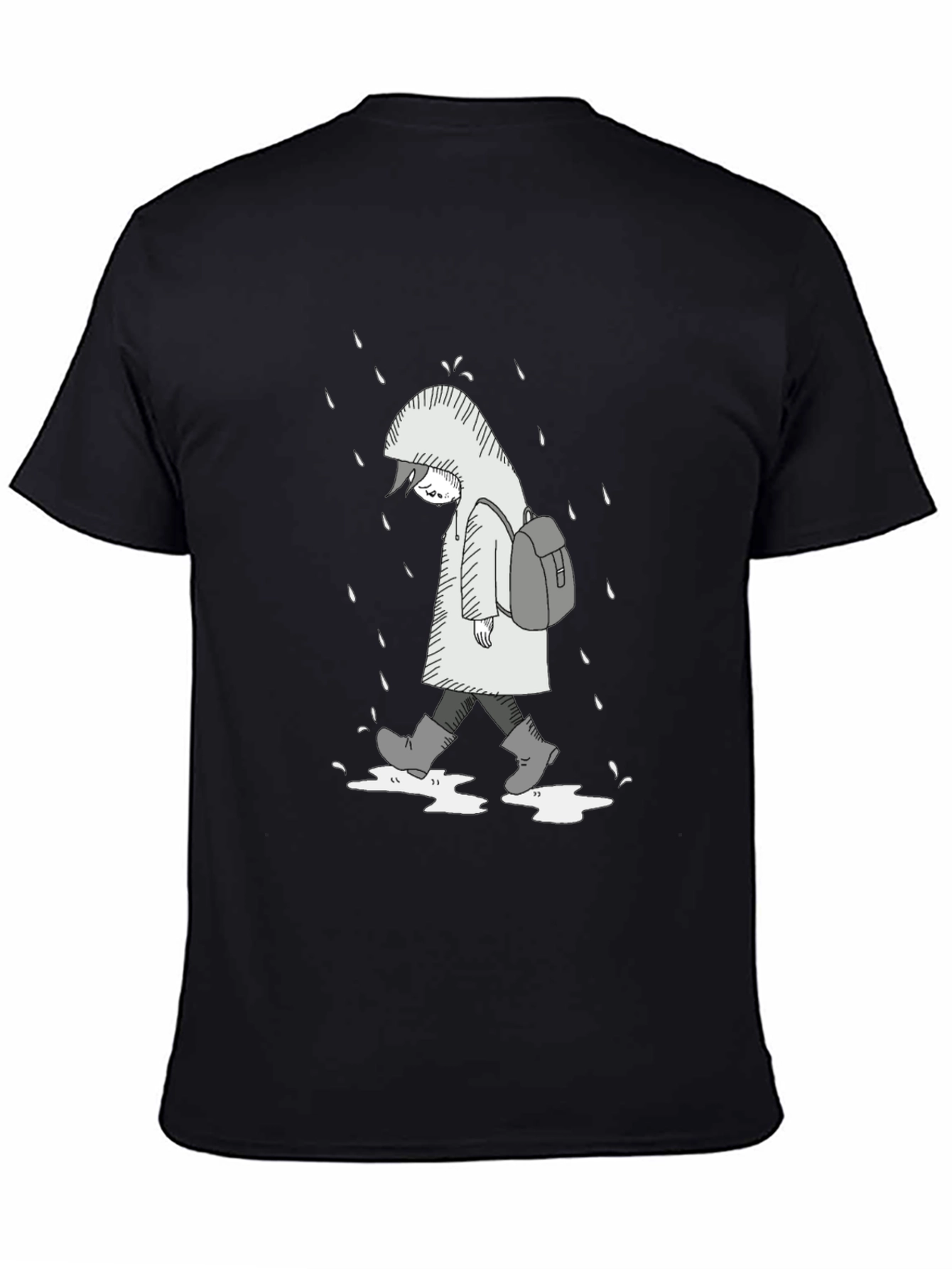 Rainy Day Graphic Tee - Unisex Black T-Shirt