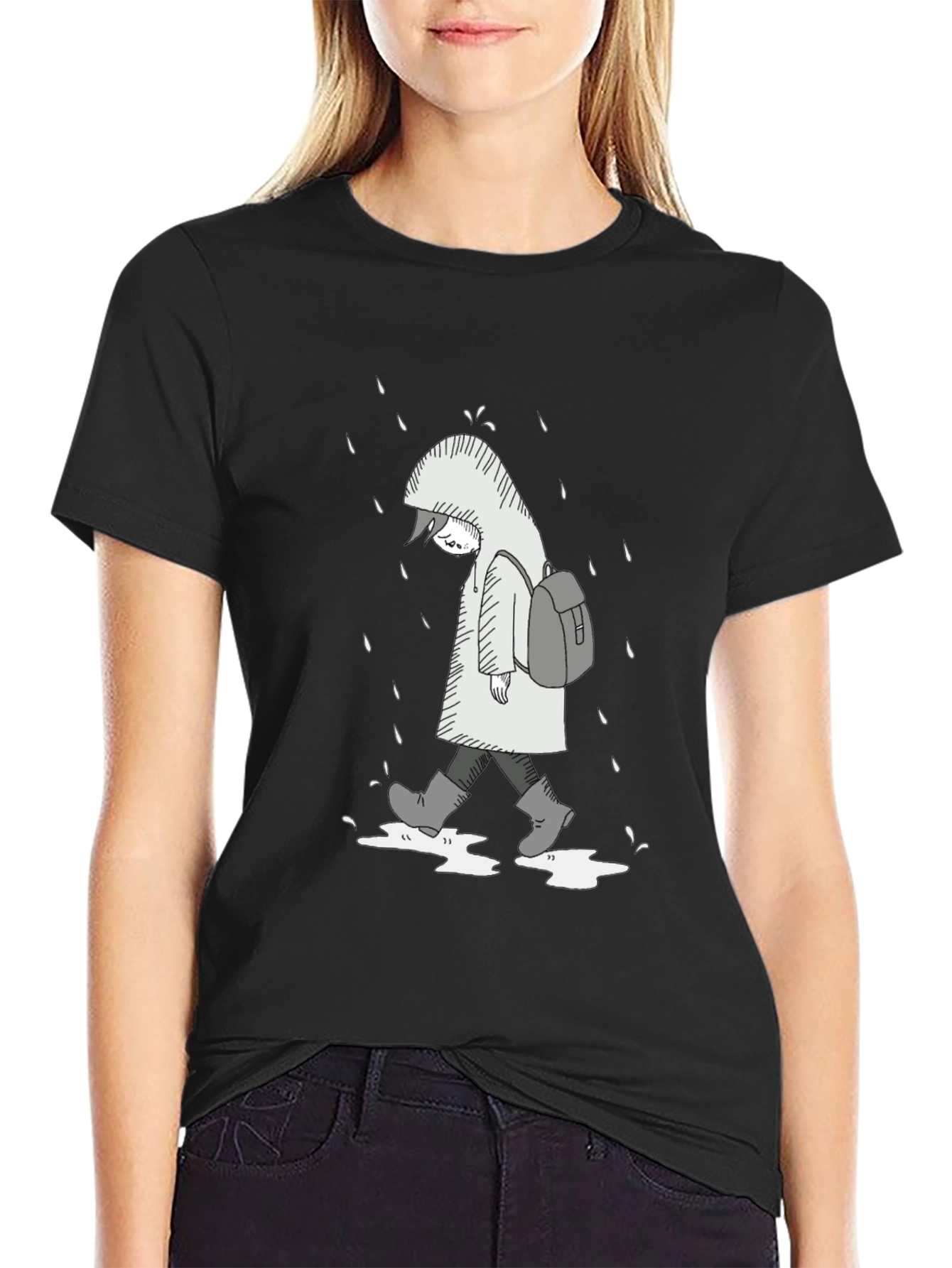Rainy Day Graphic Tee - Unisex Black T-Shirt