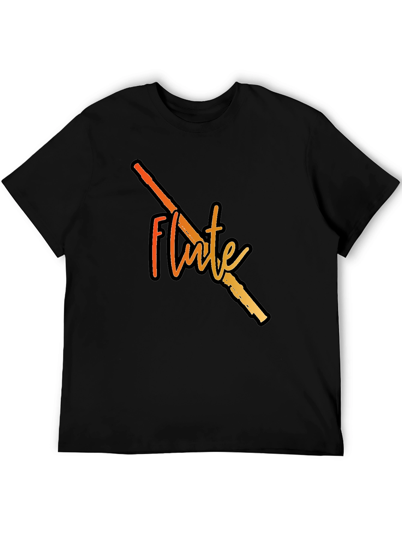 Flute Graphic Black T-Shirt