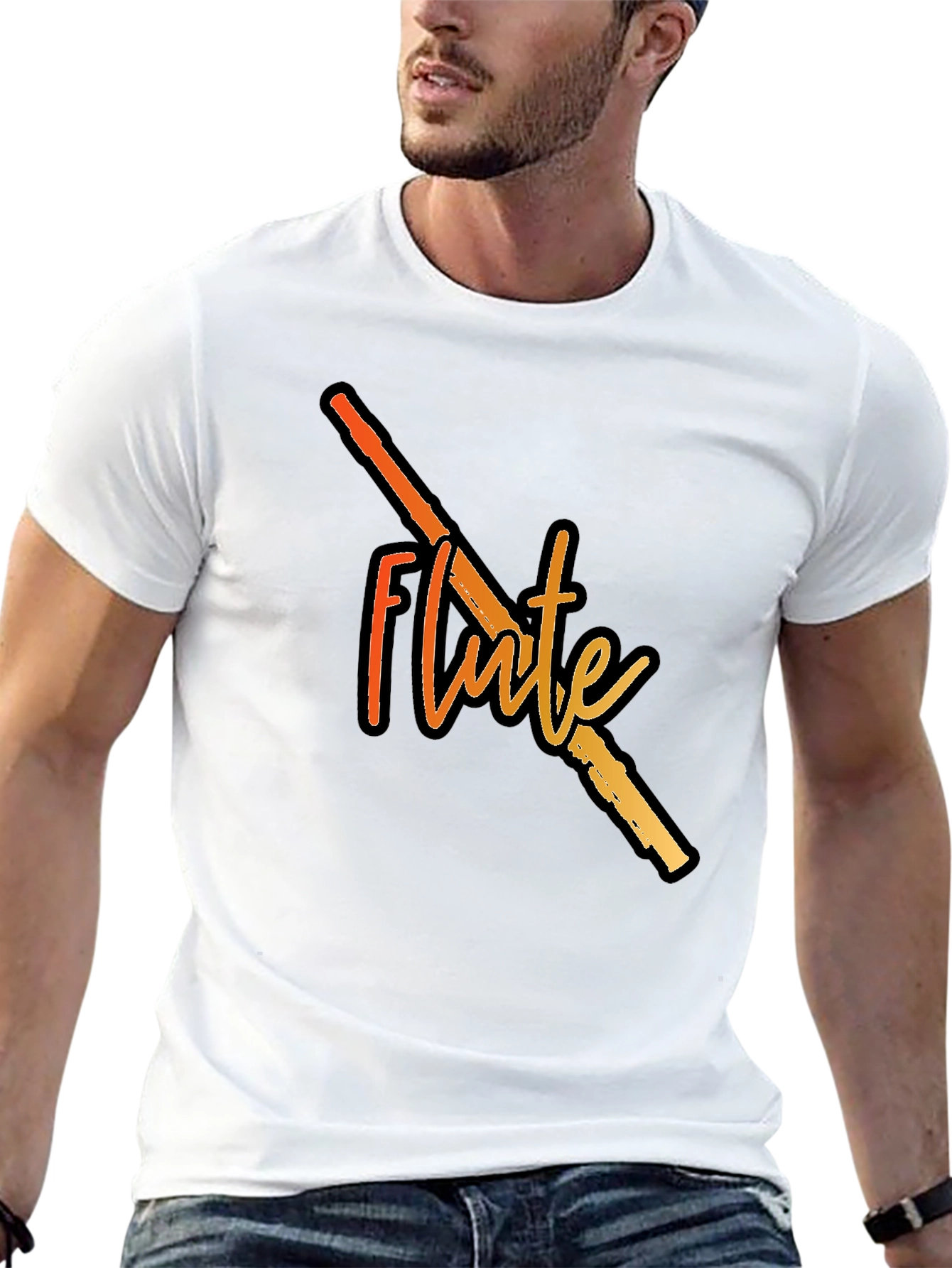 Flute Graphic Black T-Shirt